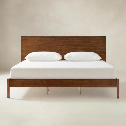 Vivian Solid Wood Platform Bed with USB Ports and Storage Headboard