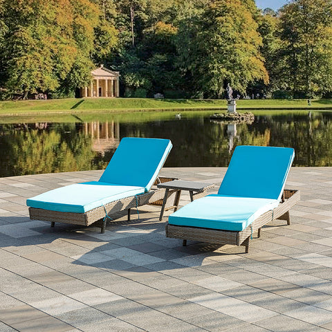 Philibert 78” Reclining Chaise Lounge and Table Set