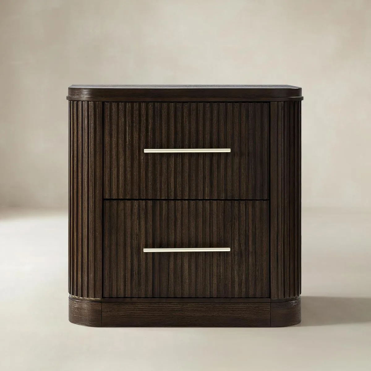 VERRAL Fluted Wood  3-pieces Bedroom set