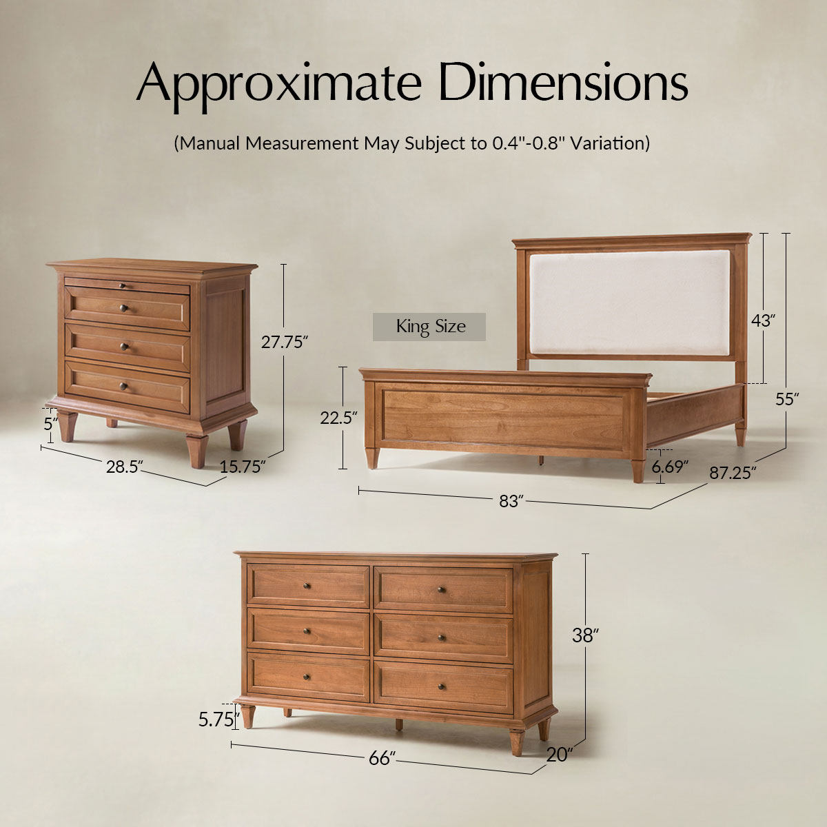 Mornay Transitional Solid Wood 4-Piece Bedroom Set