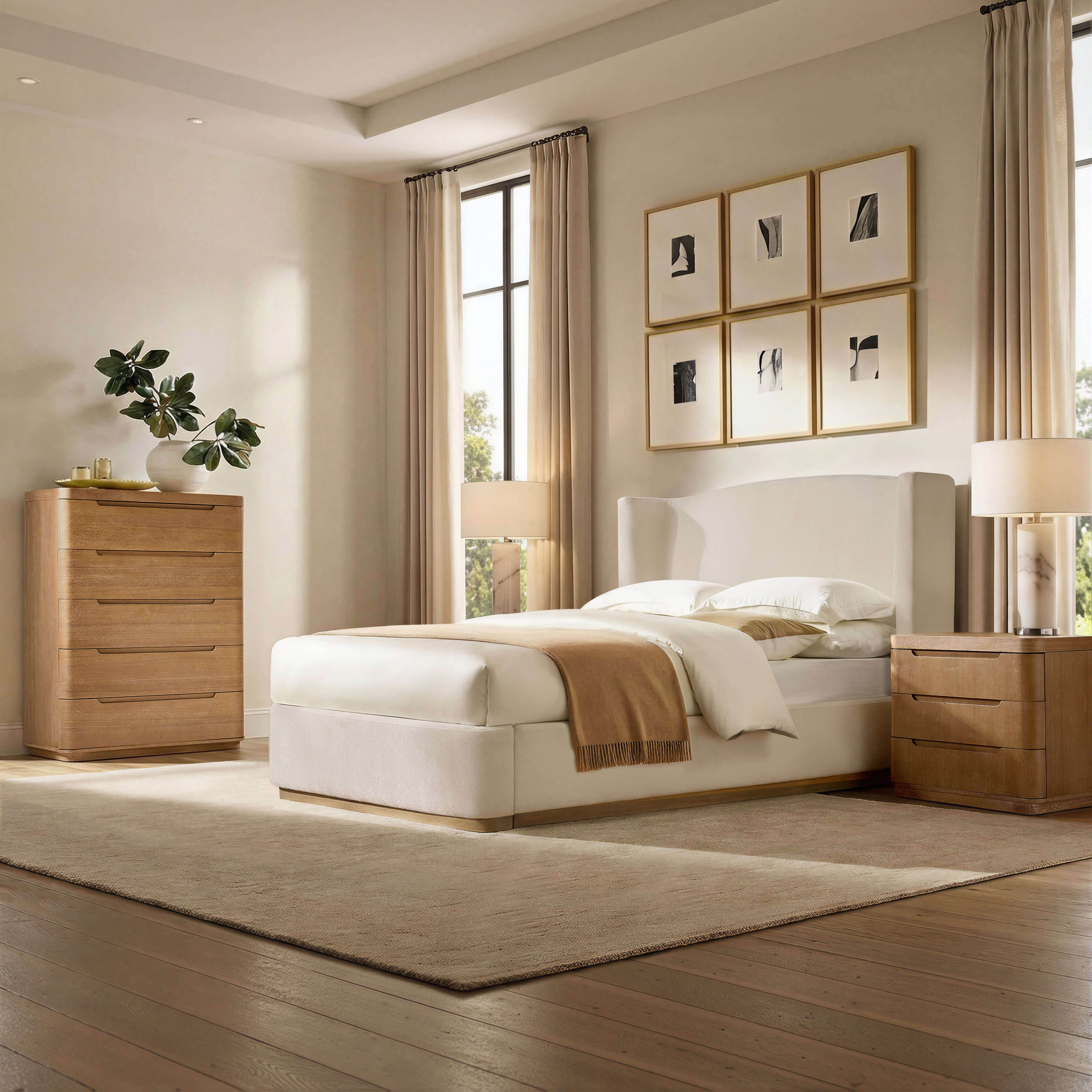 Ravona Modern 4-Piece Bedroom Bundle with chest