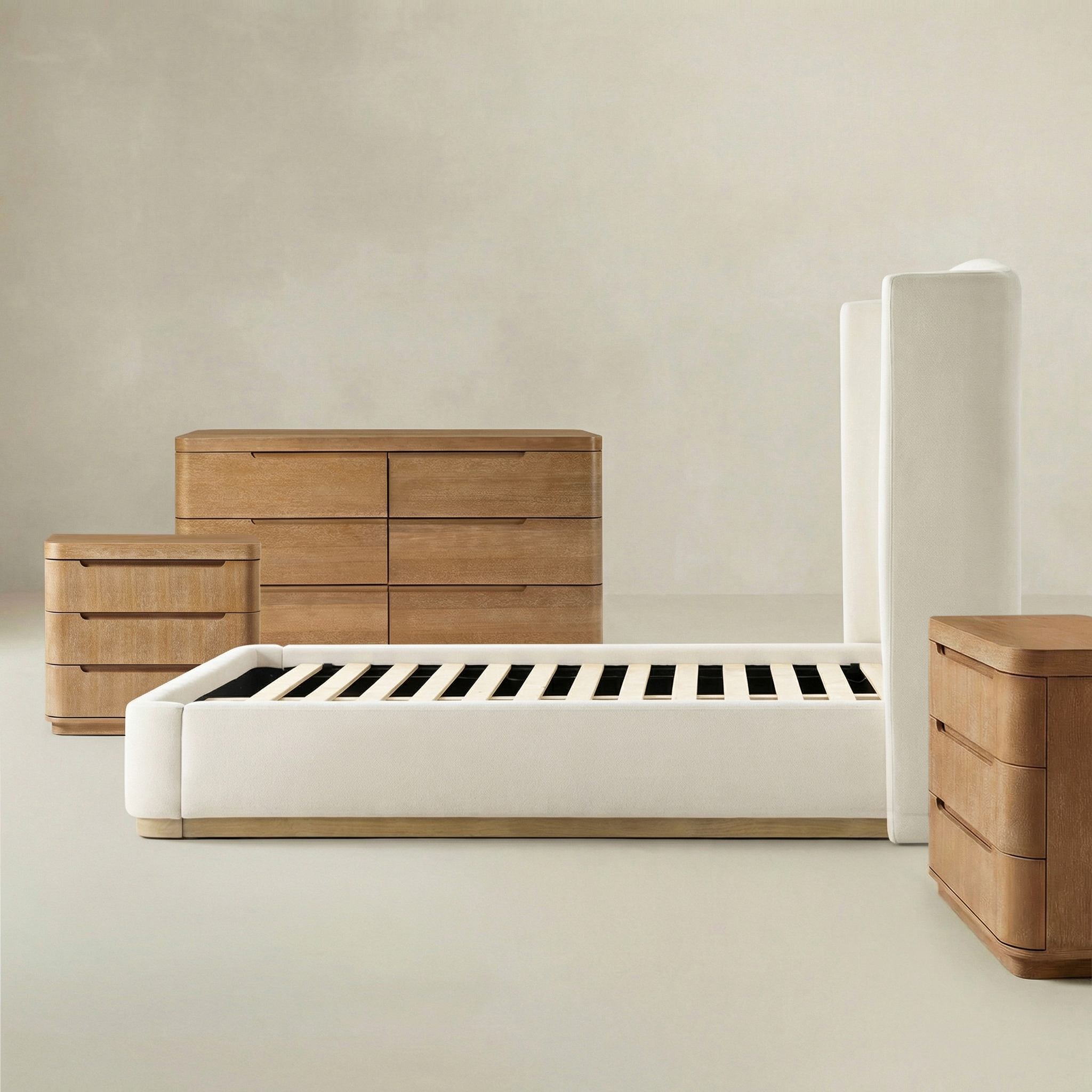 Ravona Modern 4-Piece Bedroom Bundle with Dresser