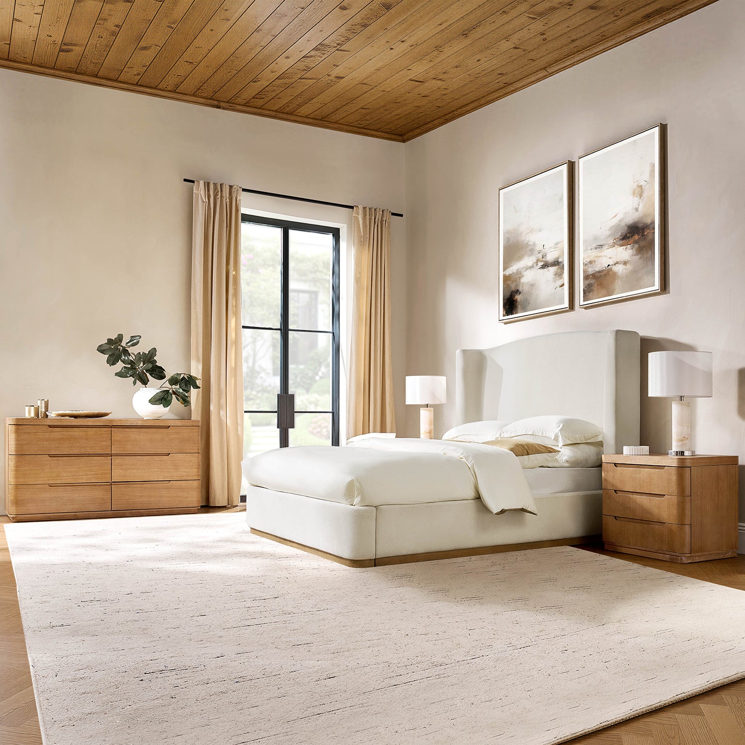 Ravona Modern 4-Piece Bedroom Bundle with Dresser