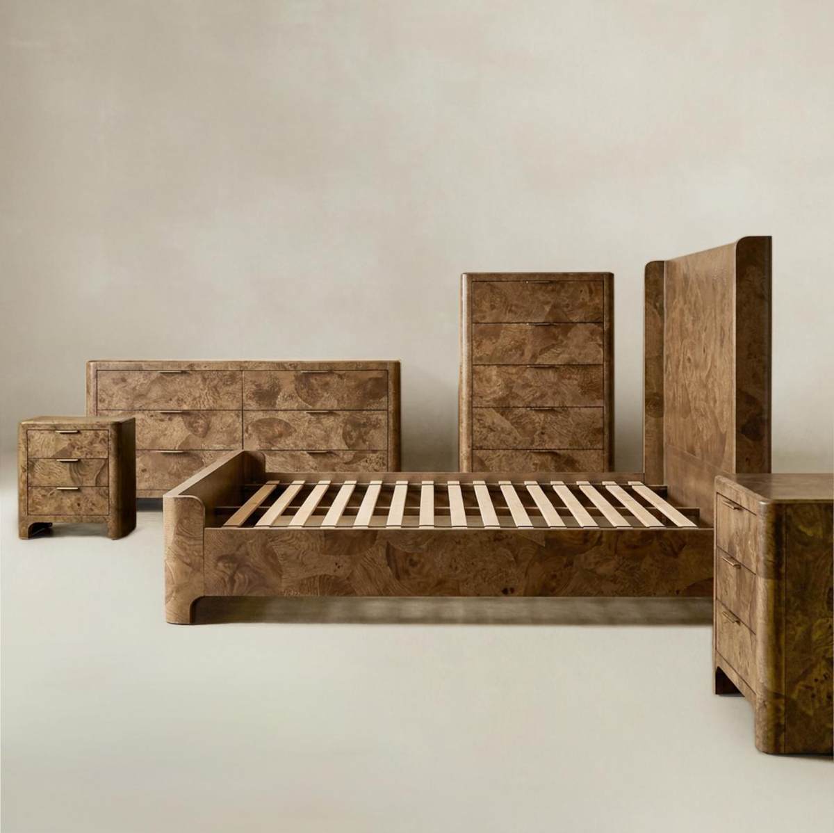 VIREL Marquetry 5-piece Bedroom Set