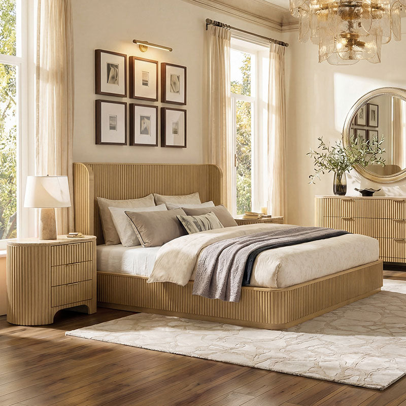 Arcua Fluted Marble 3-Piece Bedroom Bundle
