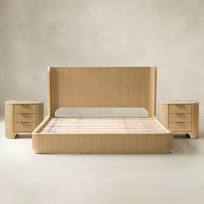 Arcua Fluted Marble 3-Piece Bedroom Bundle