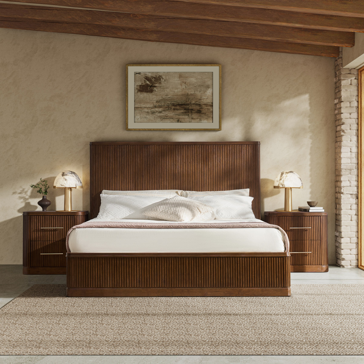 Verral Fluted Wood Bed