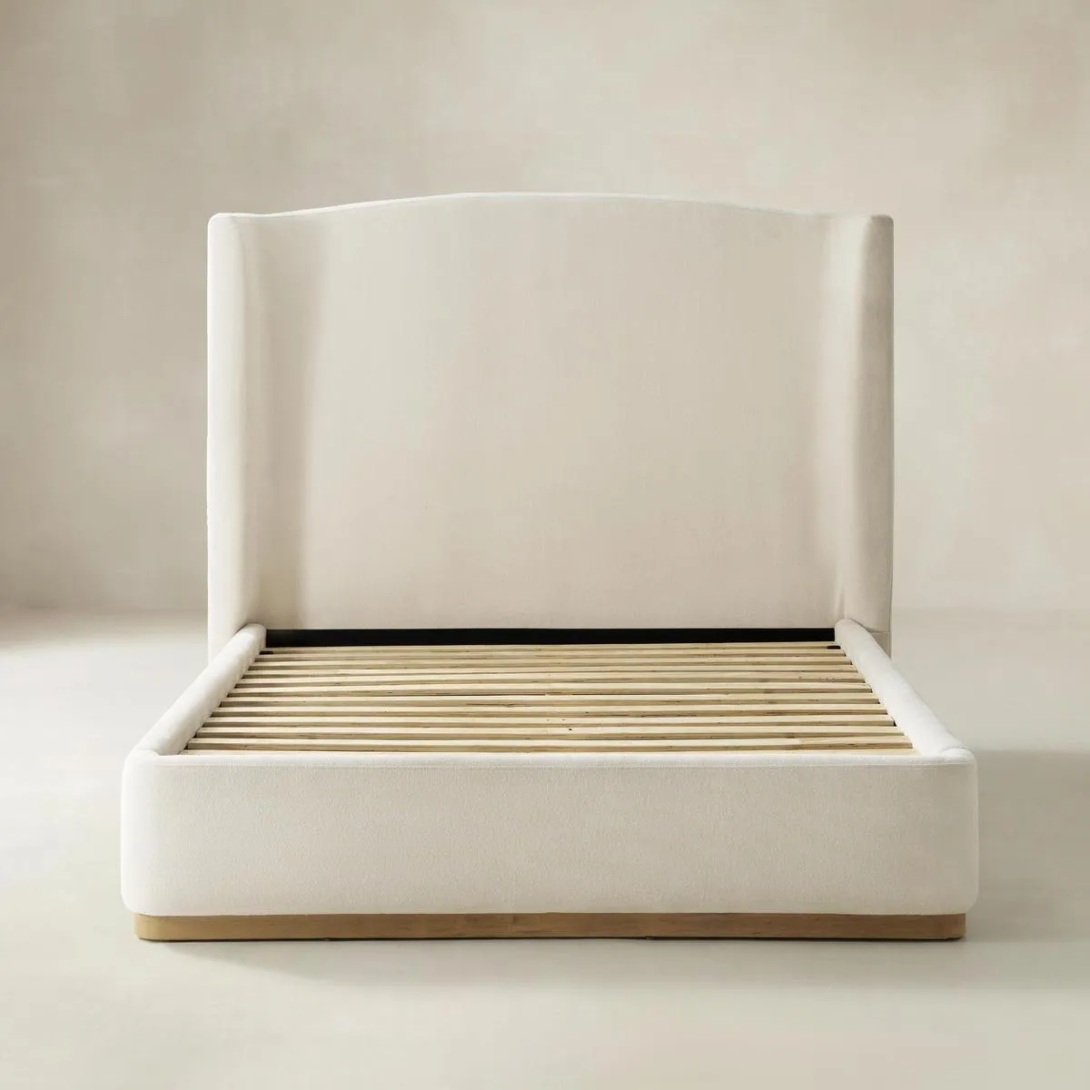 Ravona Modern Upholstered wingback Bed in Chenille