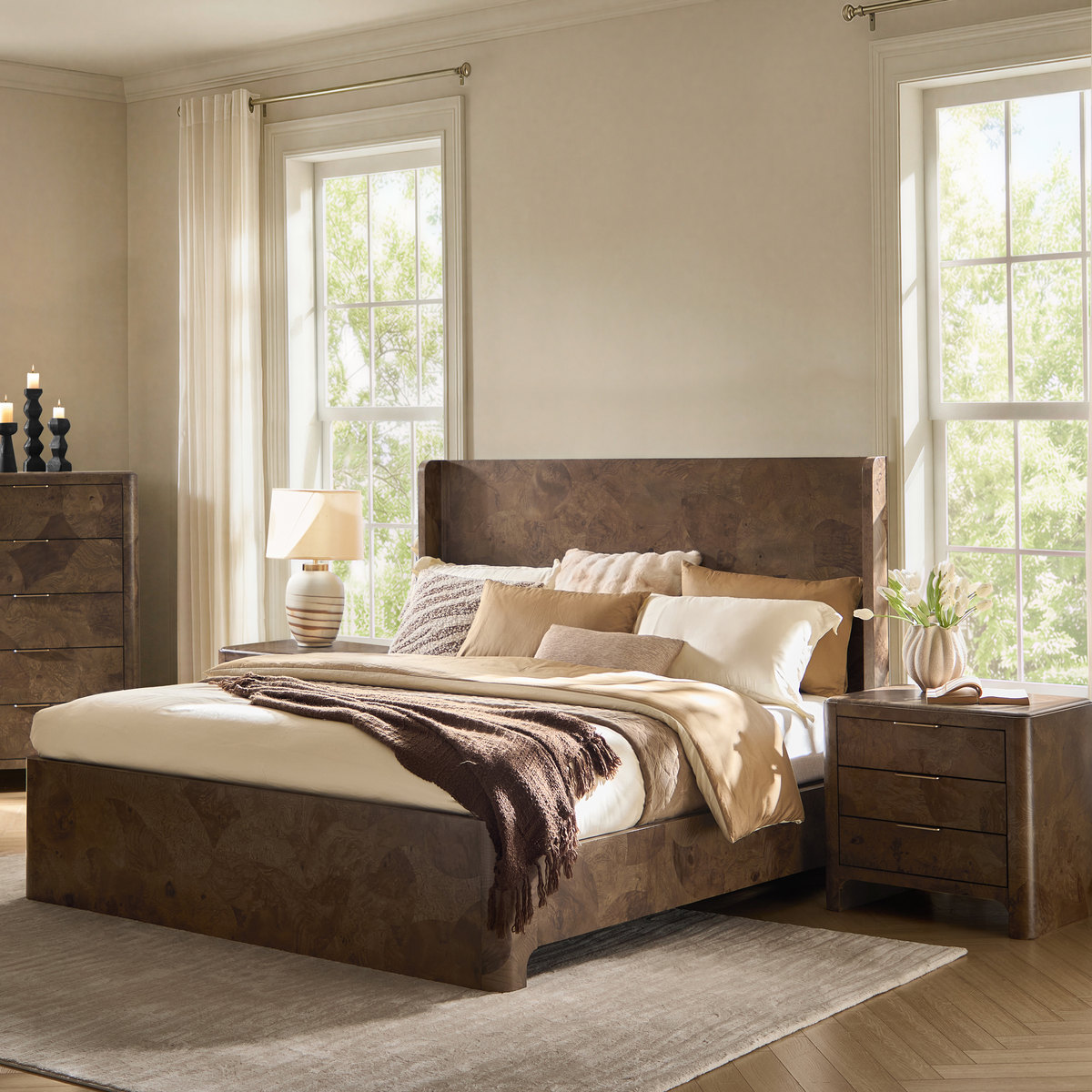 VIREL Marquetry King Bed