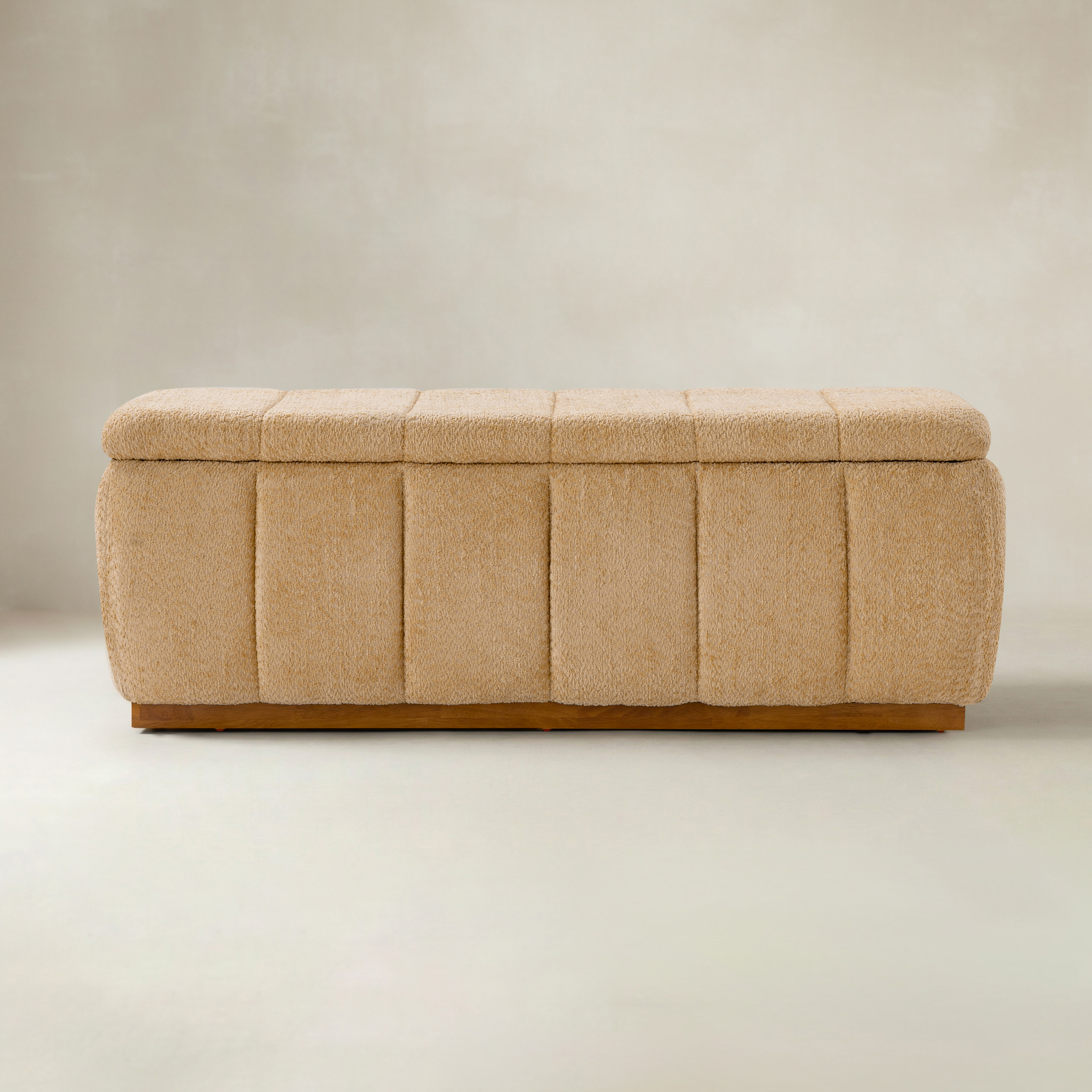 Modern Chenille Storage Bench - No-Assembly Upholstered Seat