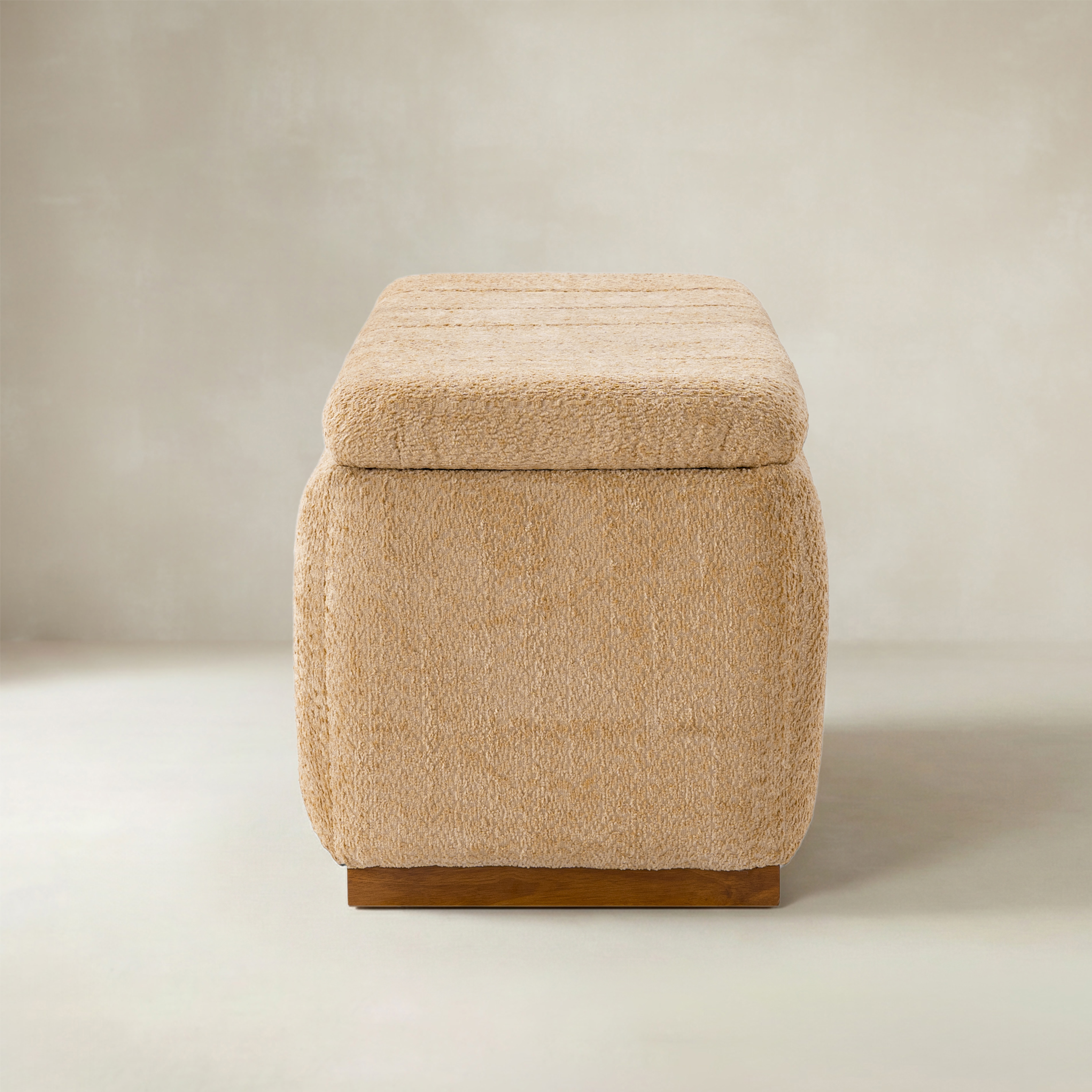 Modern Chenille Storage Bench - No-Assembly Upholstered Seat