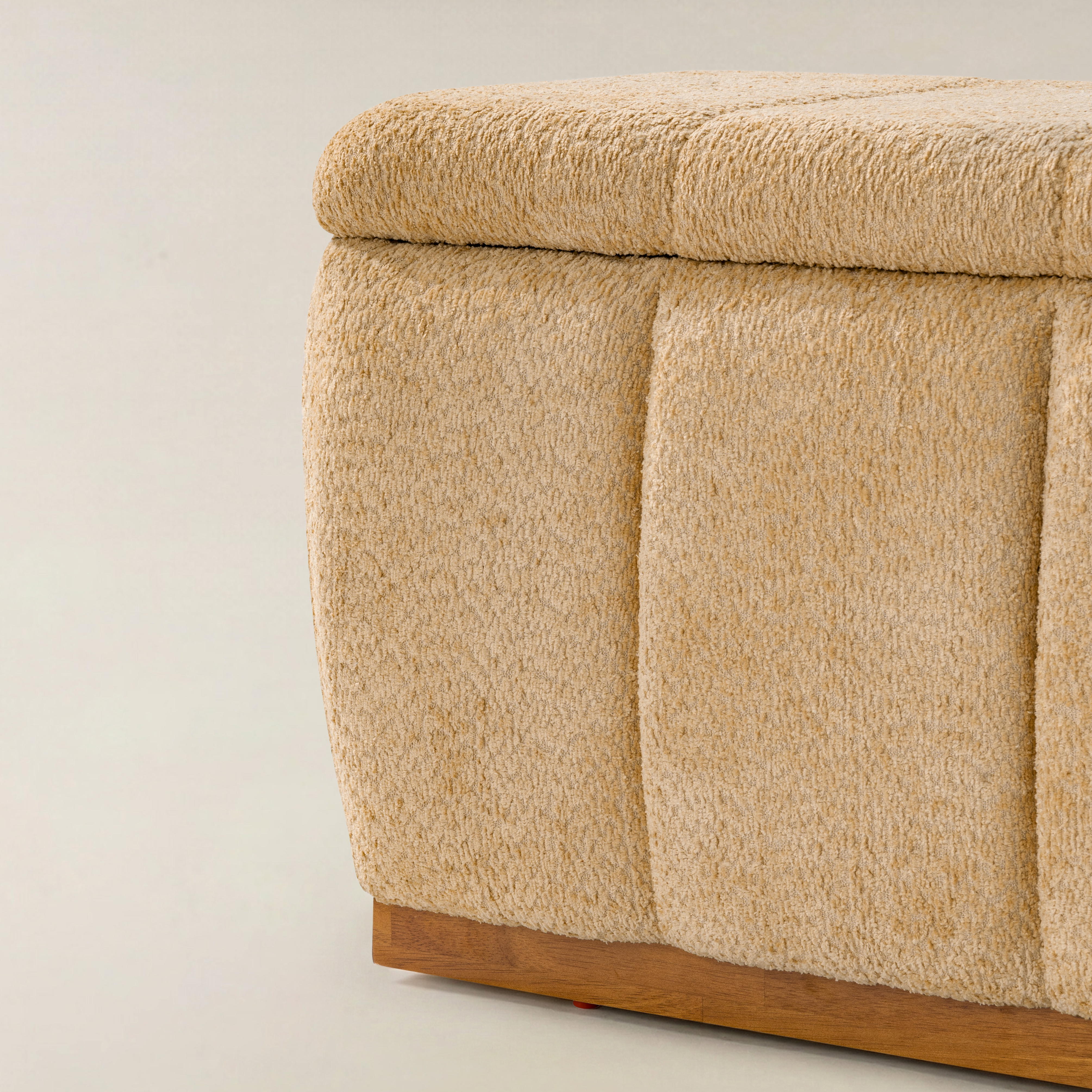 Modern Chenille Storage Bench - No-Assembly Upholstered Seat