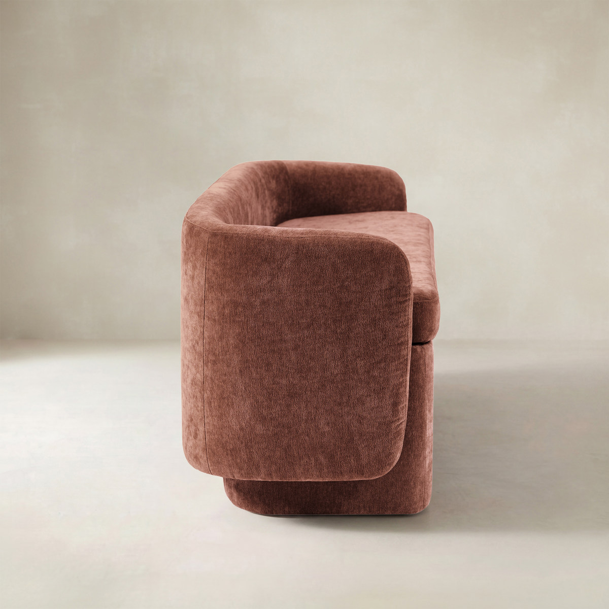 Modern Chenille Storage Bench with Wraparound Backres