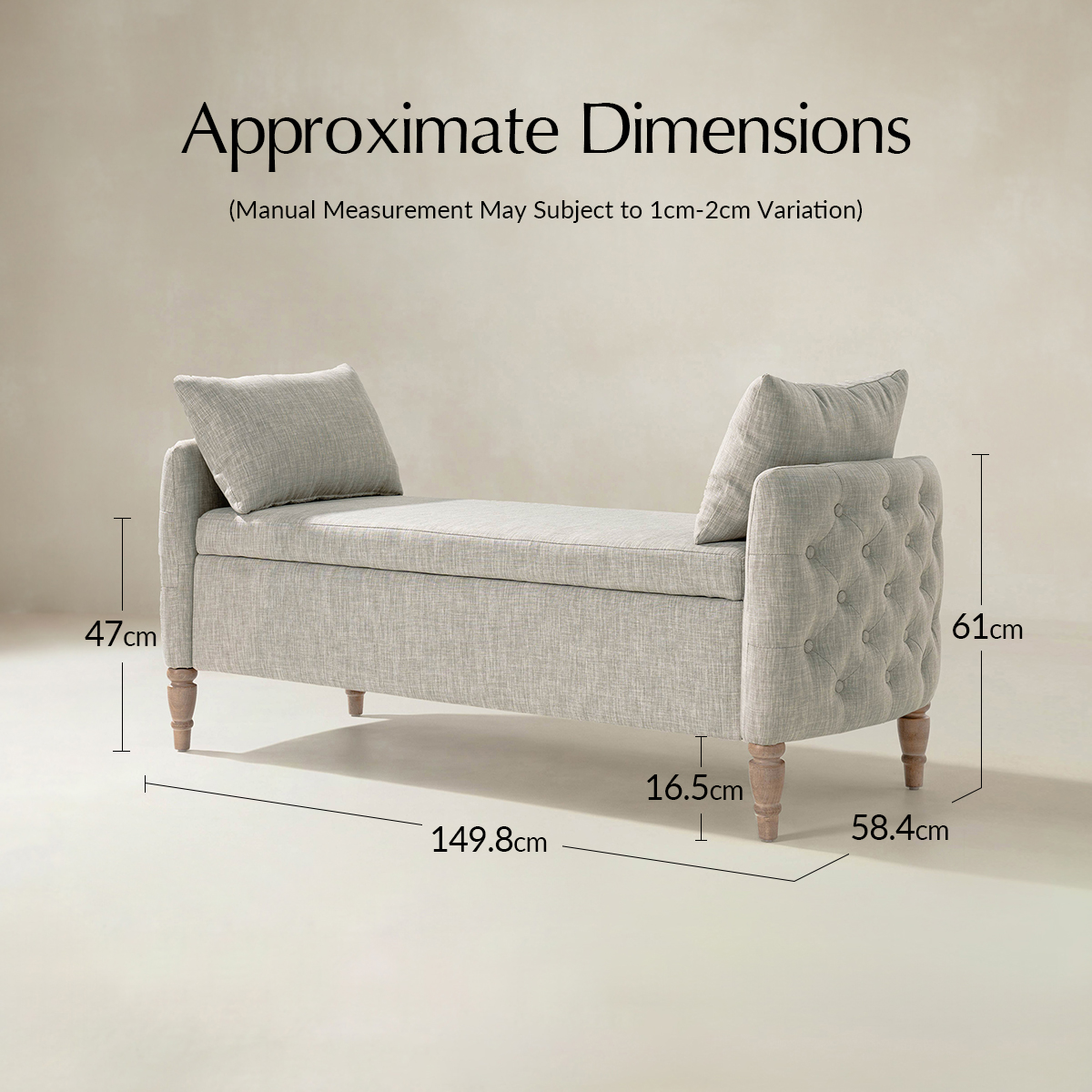 Octavia Upholstered Storage Bench with Turned Wood Legs