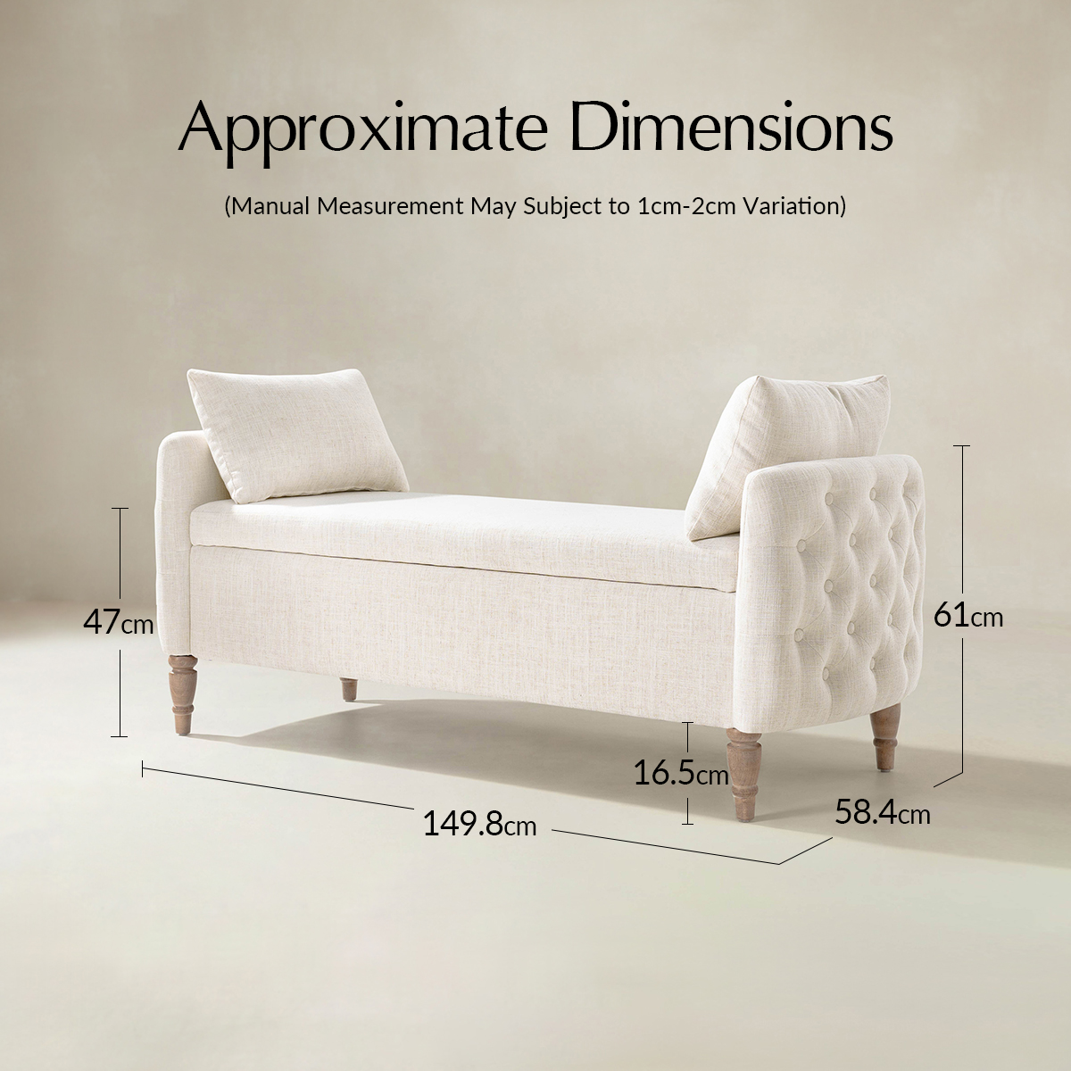Octavia Upholstered Storage Bench with Turned Wood Legs