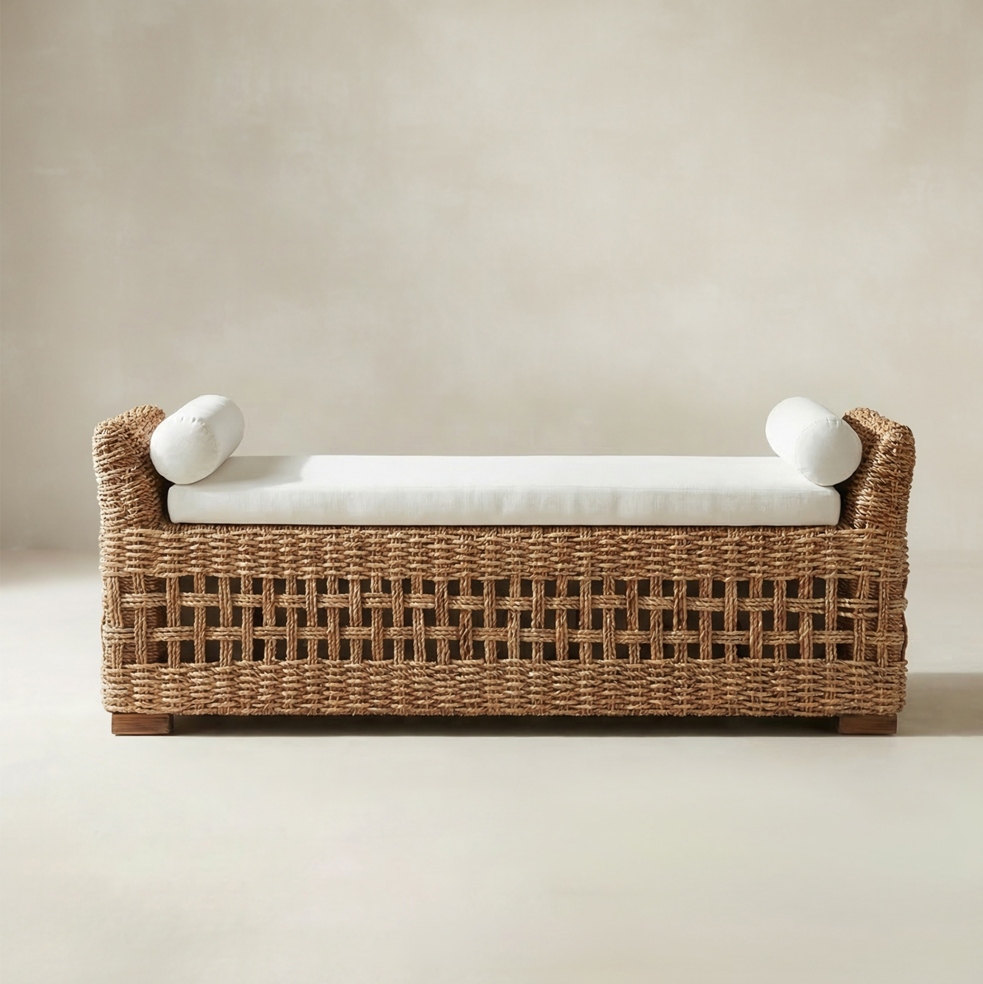 Coastal Charm: Leo Rattan Storage Bench