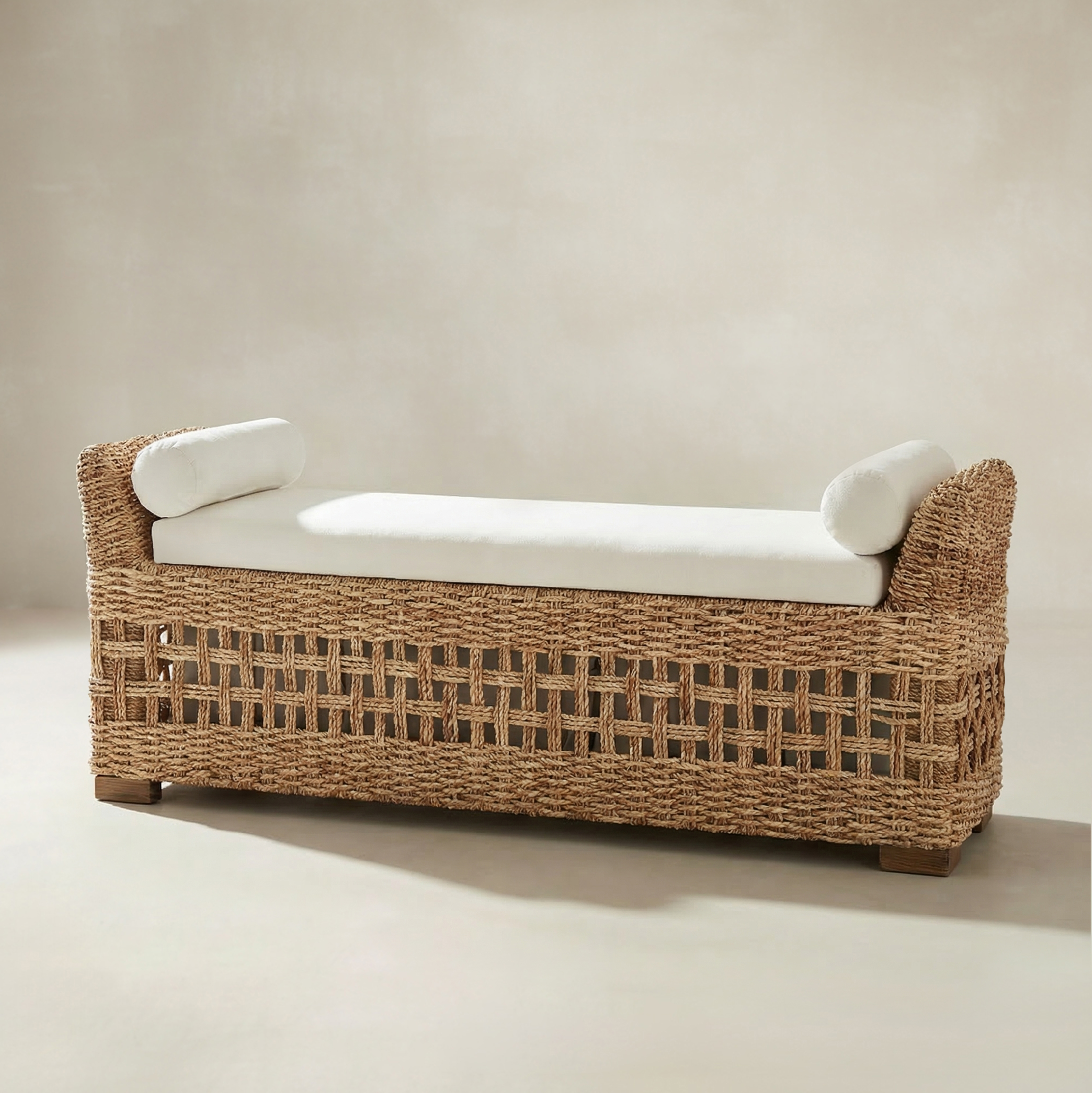 Coastal Charm: Leo Rattan Storage Bench