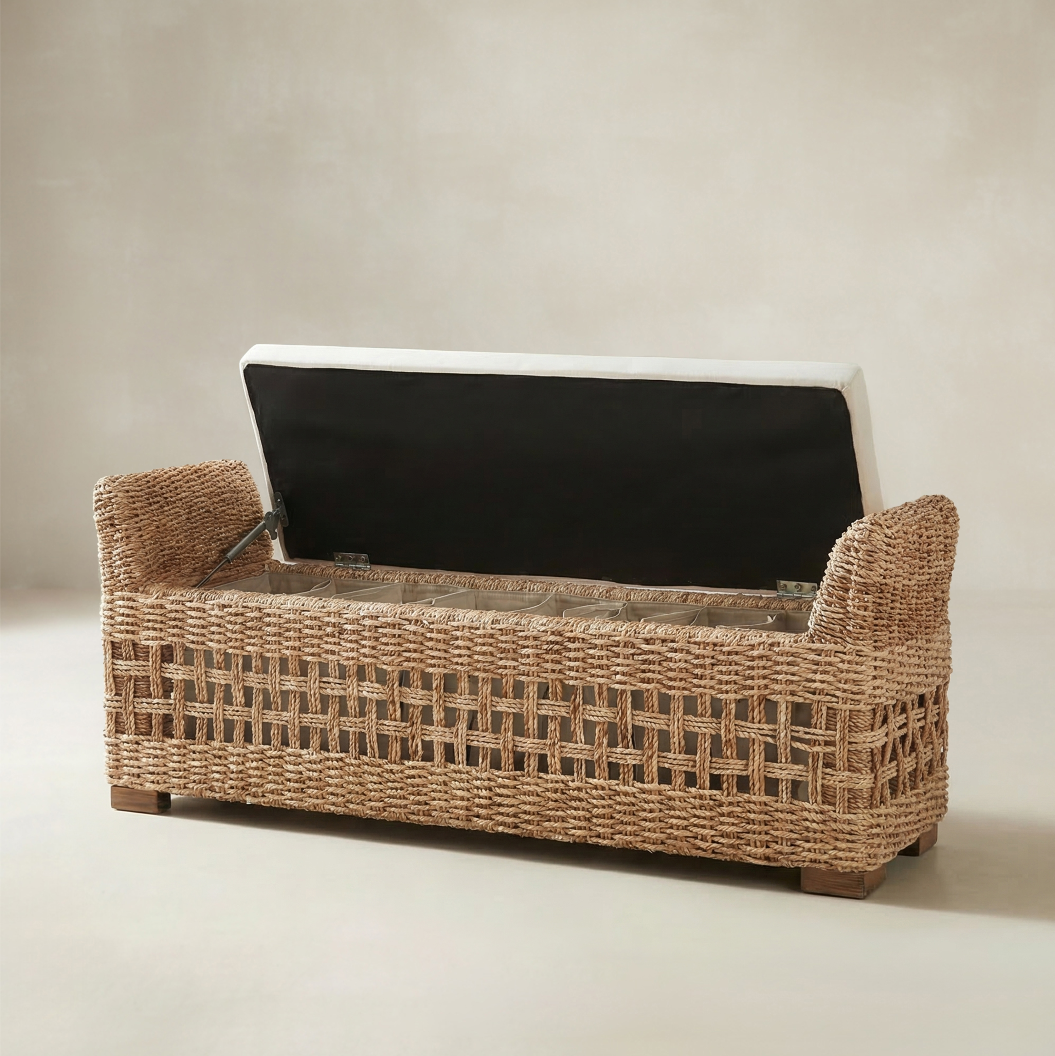 Coastal Charm: Leo Rattan Storage Bench