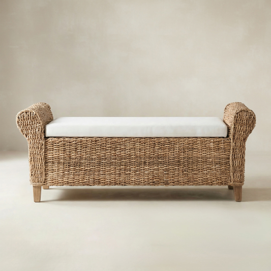 Coastal Charm: Wilhelm Rattan Storage Bench