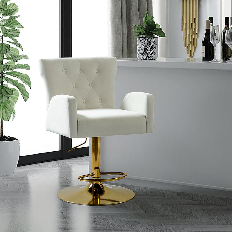 Lydia Velvet Swivel Adjustable Barstool - Hulala Home