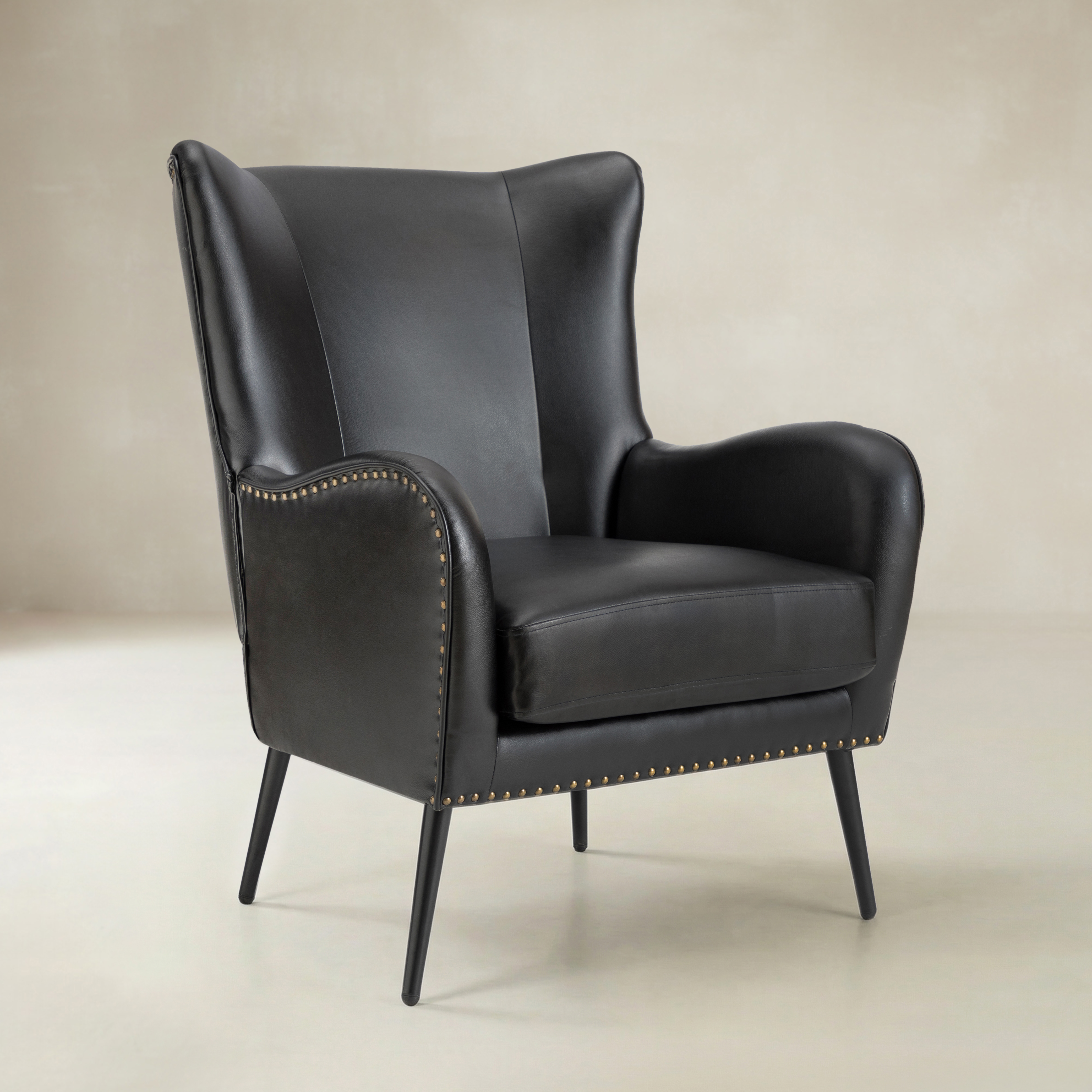 Shepherd Wingback Vegan Leather Armchair(Optional Types)