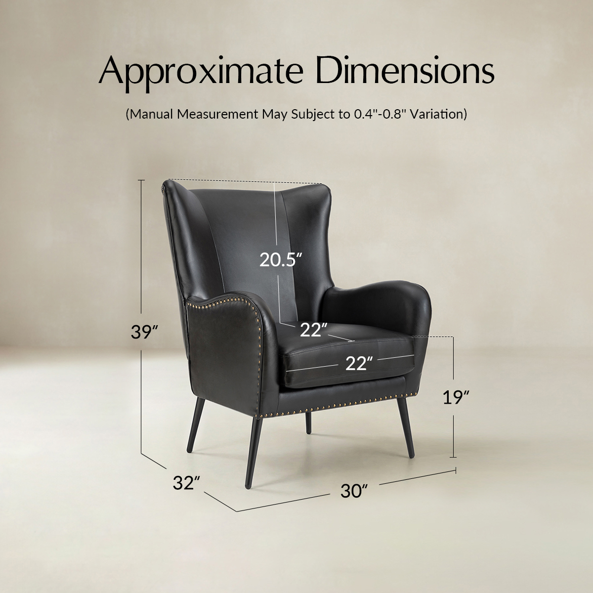 Shepherd Wingback Vegan Leather Armchair(Optional Types)