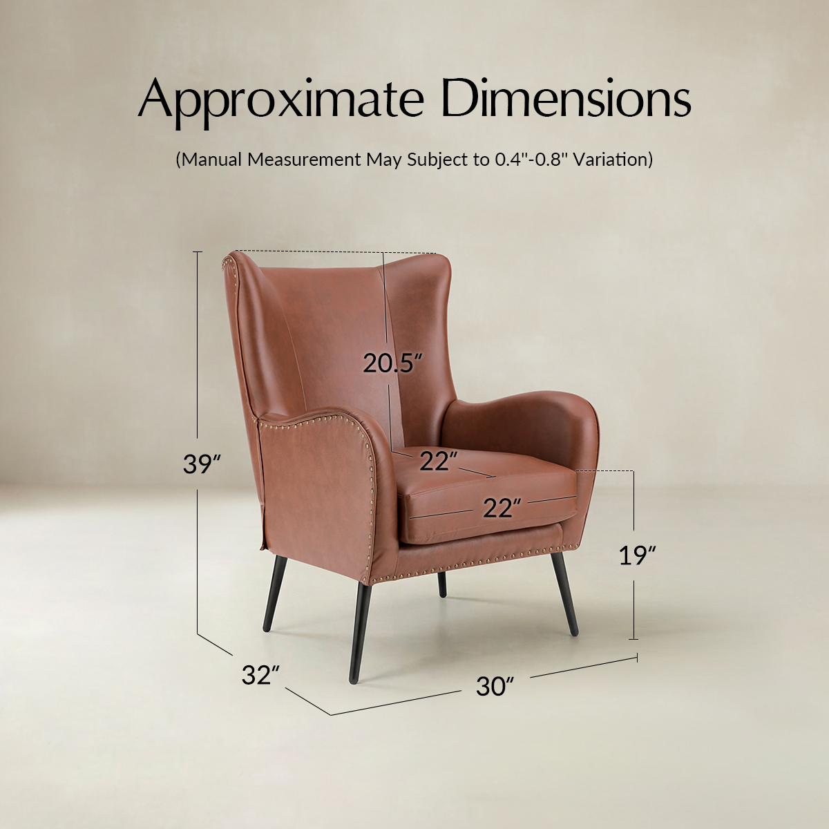 Shepherd Wingback Vegan Leather Armchair(Optional Types)