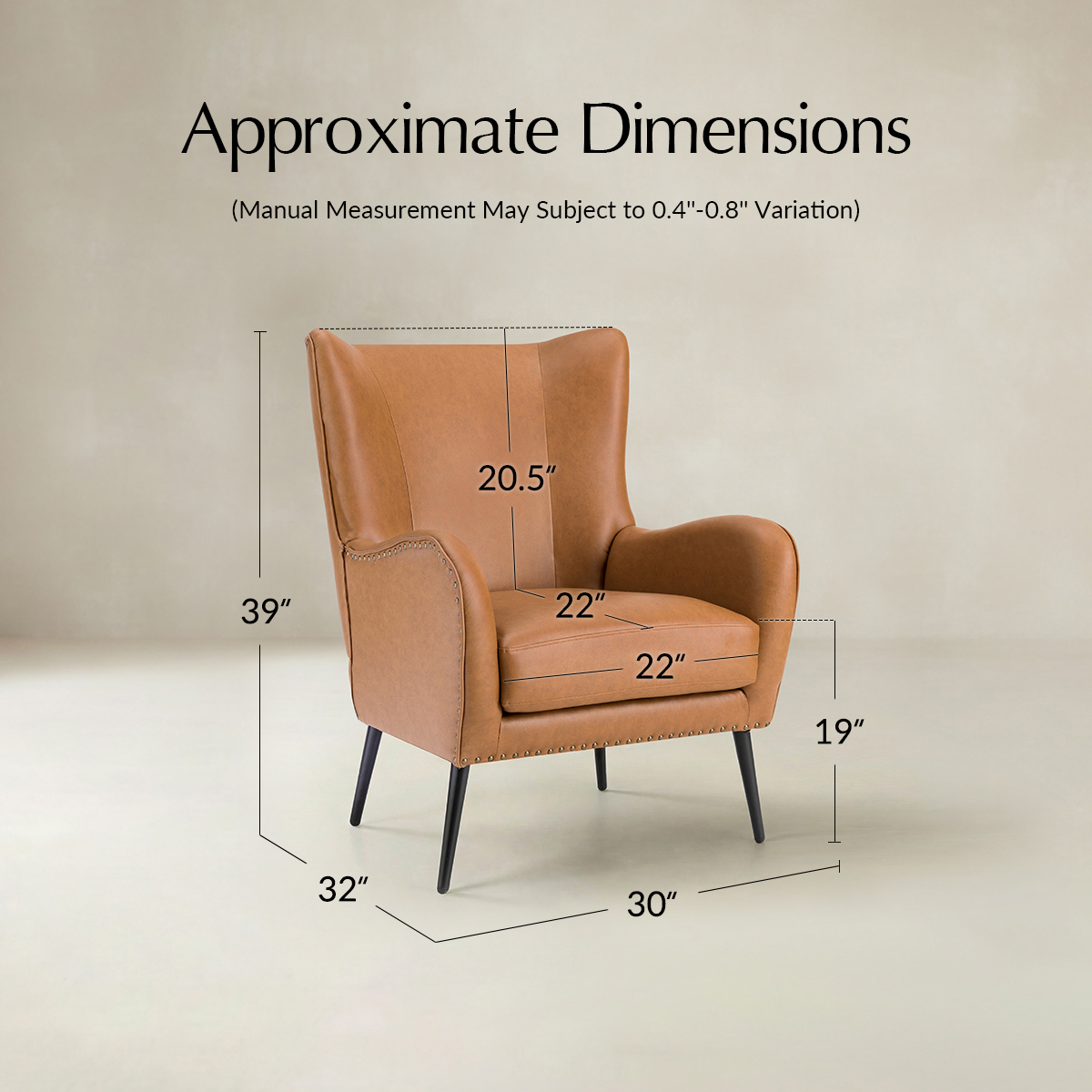 Shepherd Wingback Vegan Leather Armchair(Optional Types)