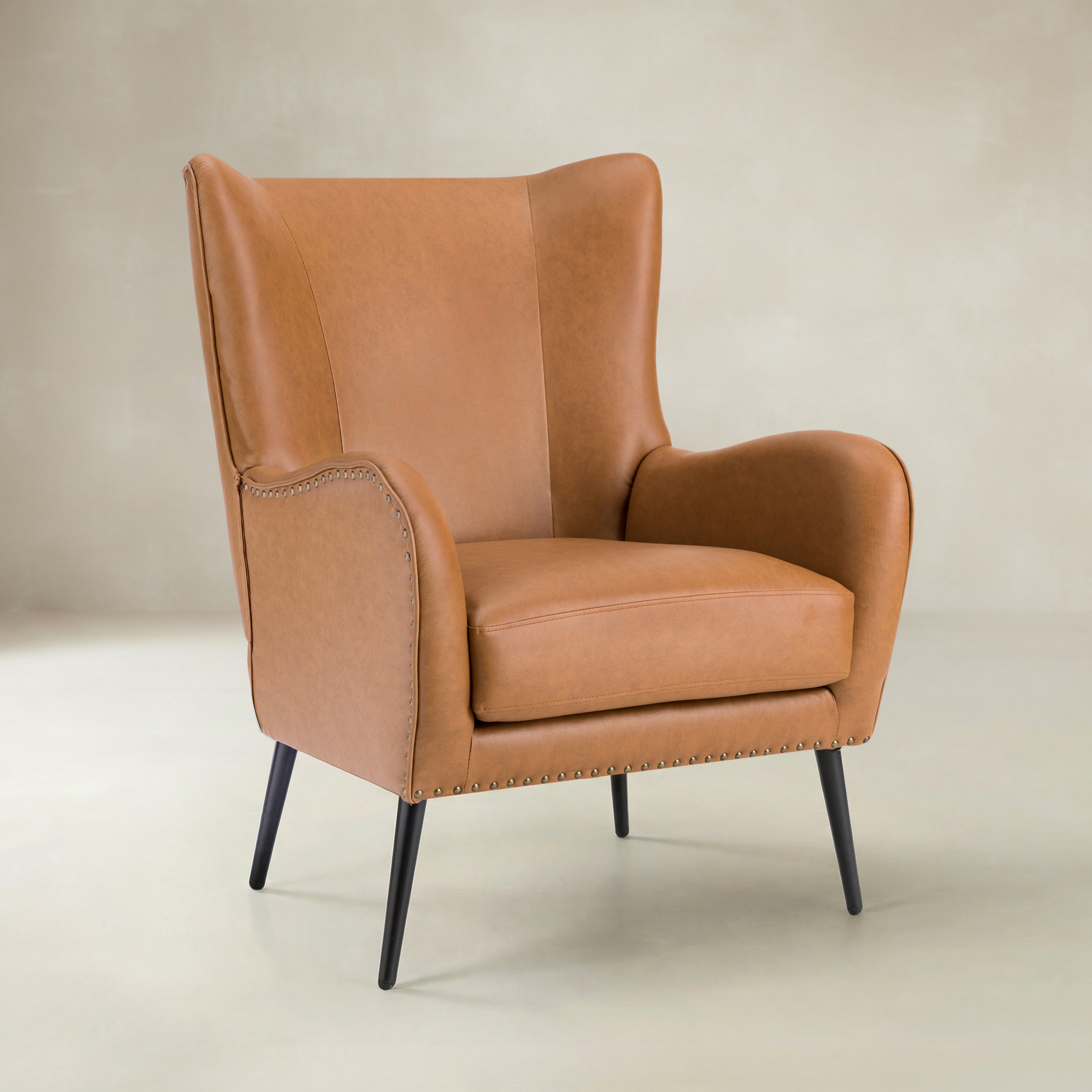 Shepherd Wingback Vegan Leather Armchair(Optional Types)