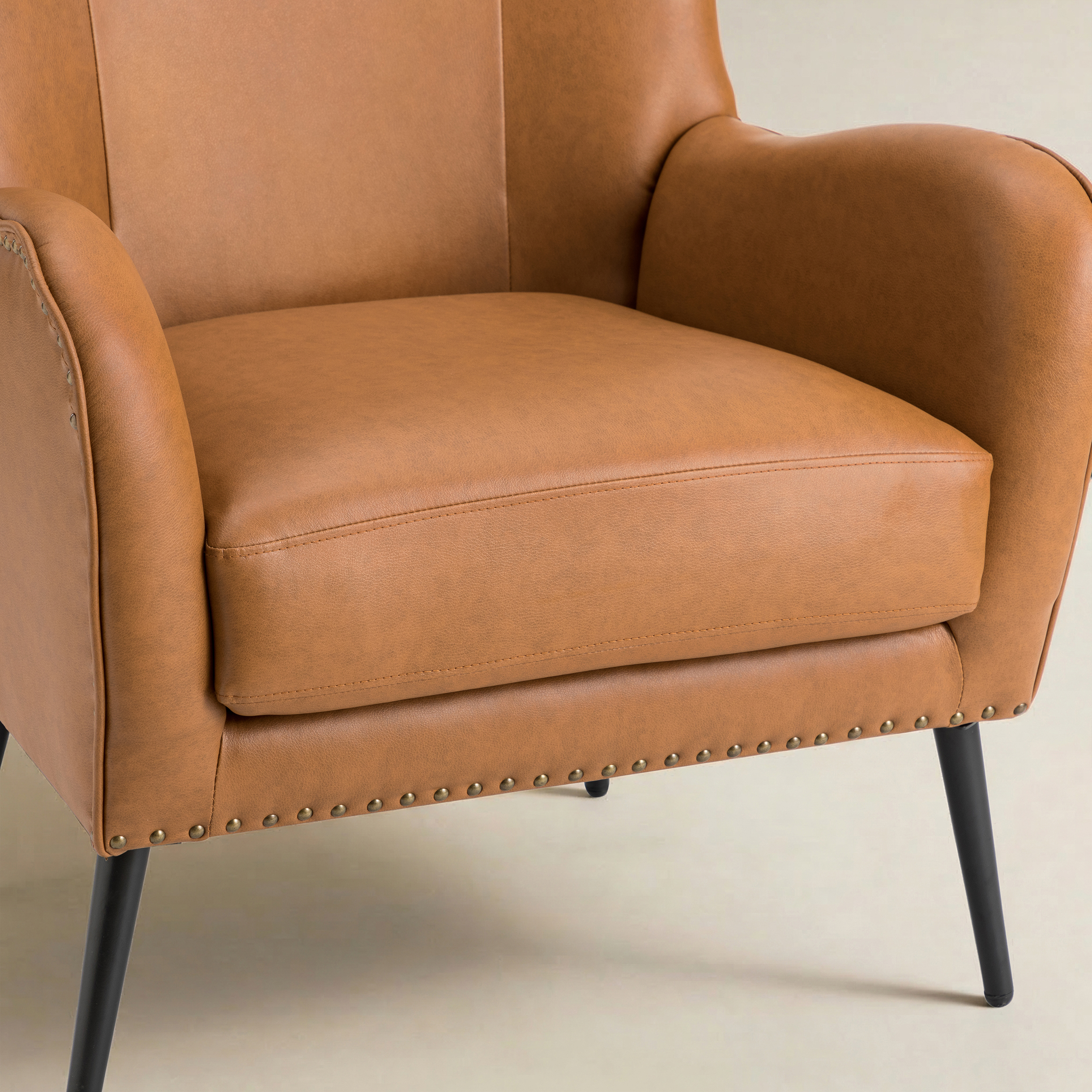 Shepherd Wingback Vegan Leather Armchair(Optional Types)