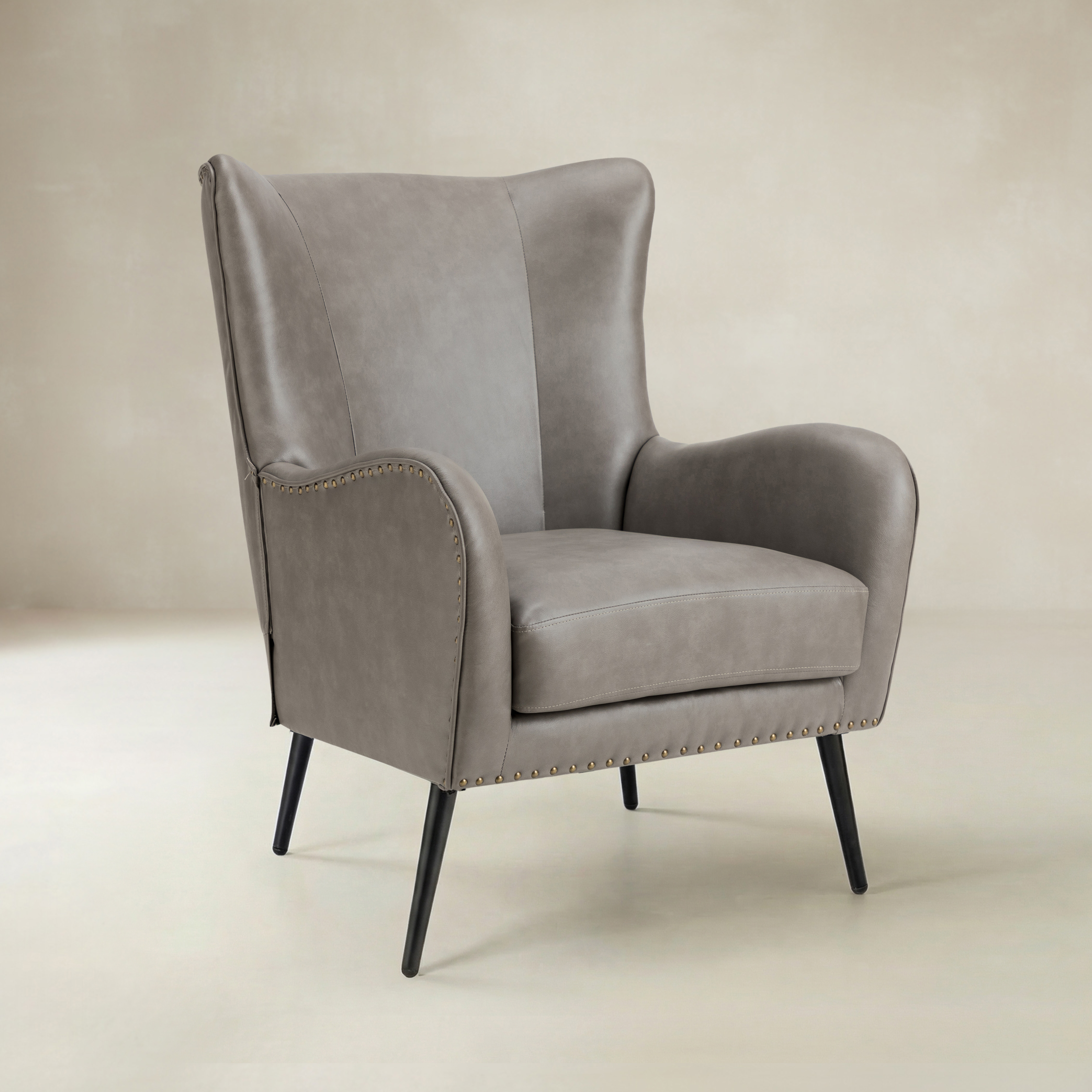 Shepherd Wingback Vegan Leather Armchair(Optional Types)