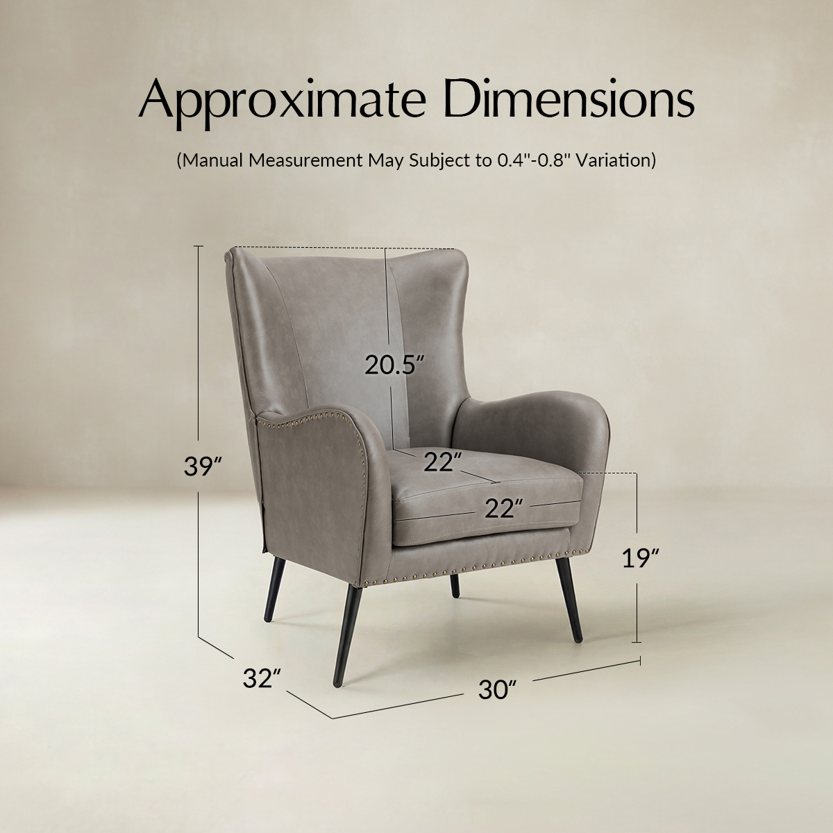 Shepherd Wingback Vegan Leather Armchair(Optional Types)