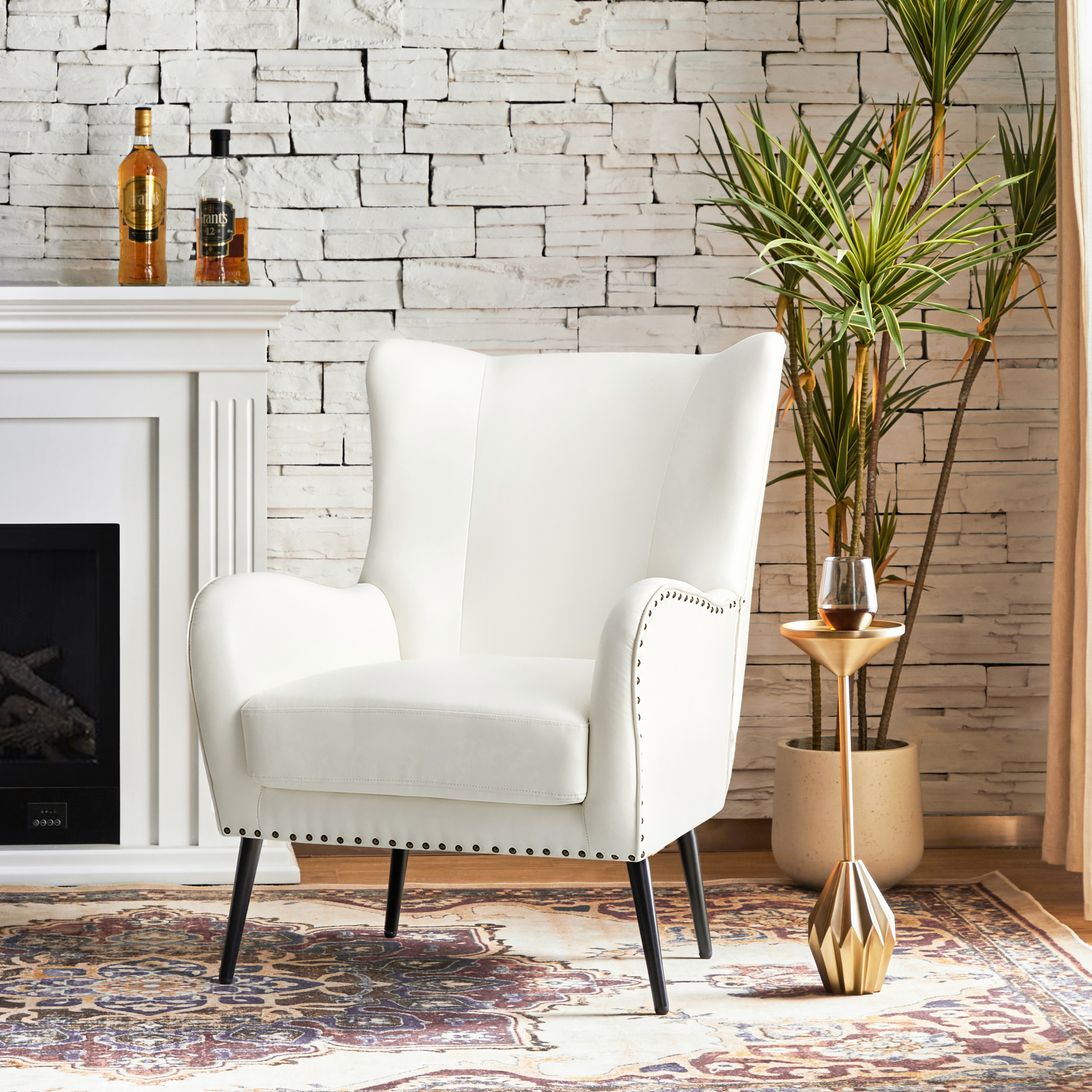 Shepherd Wingback Vegan Leather Armchair(Optional Types)