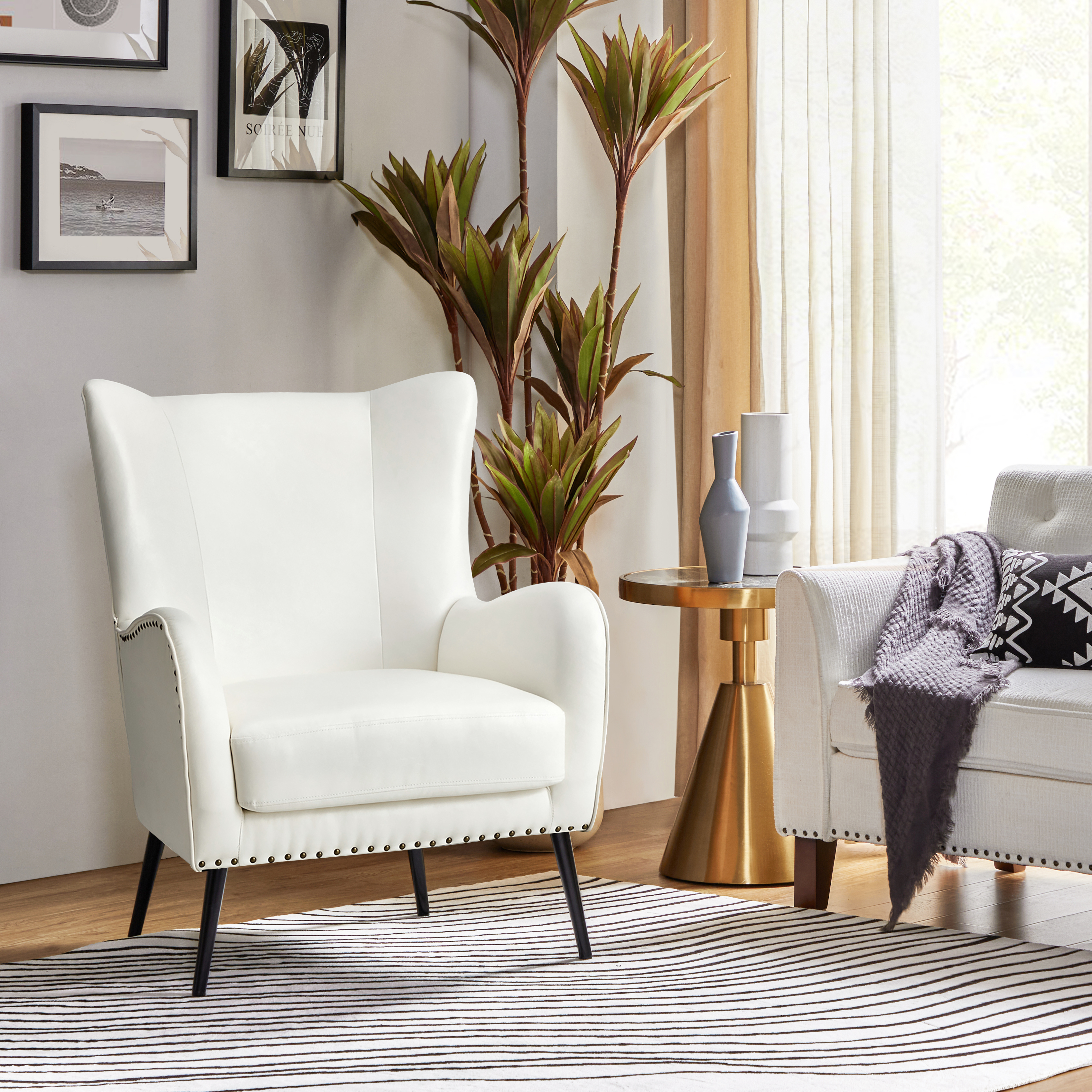 Shepherd Wingback Vegan Leather Armchair(Optional Types)