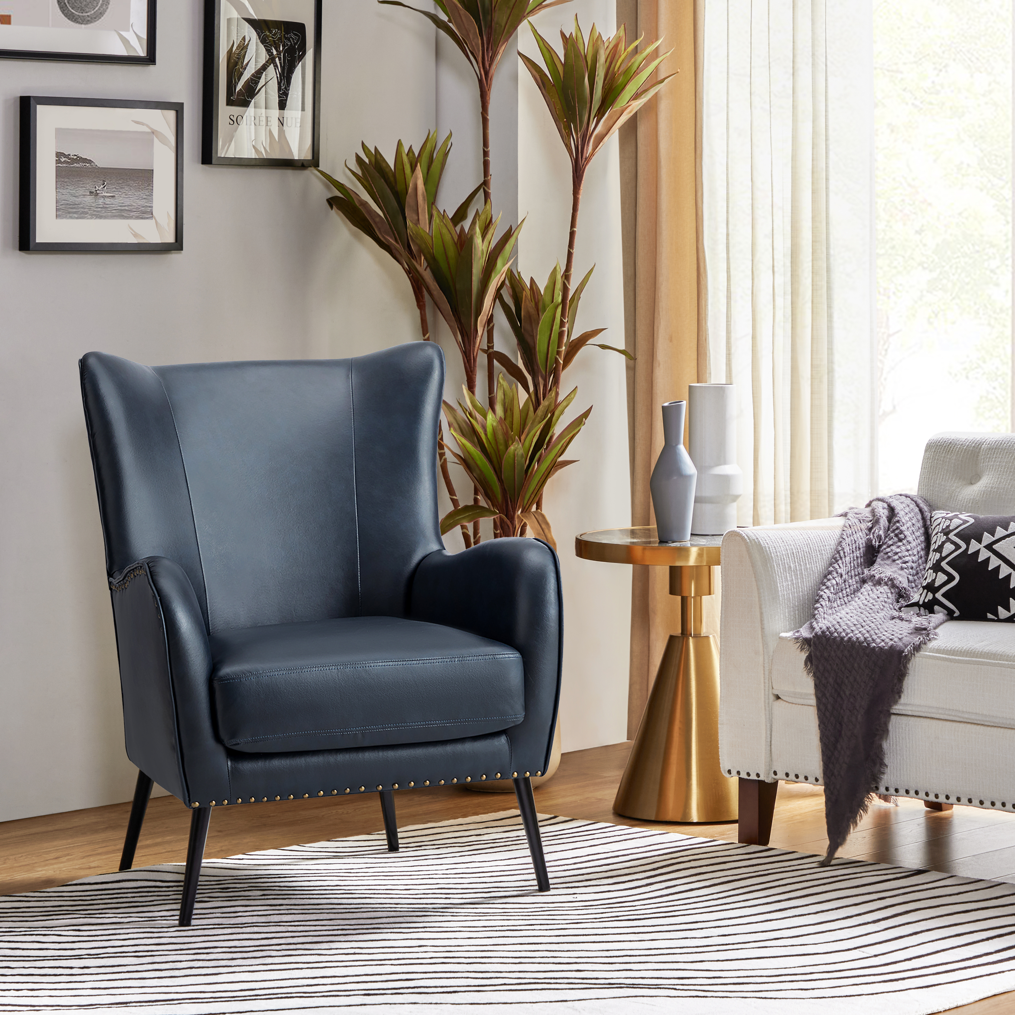 Shepherd Wingback Vegan Leather Armchair(Optional Types)