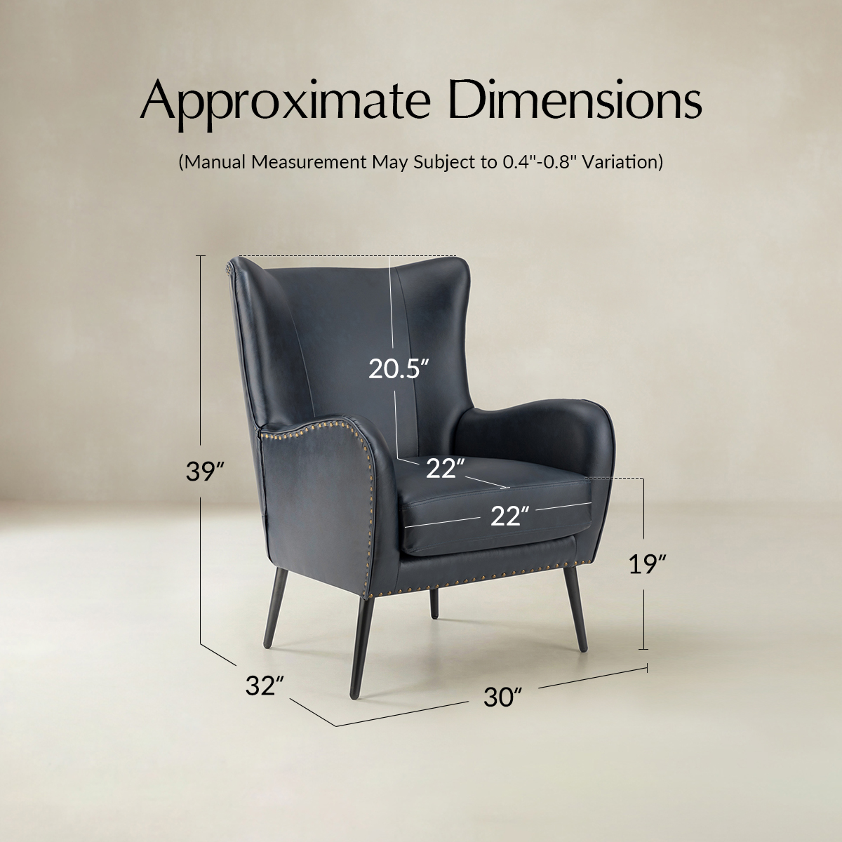 Shepherd Wingback Vegan Leather Armchair(Optional Types)