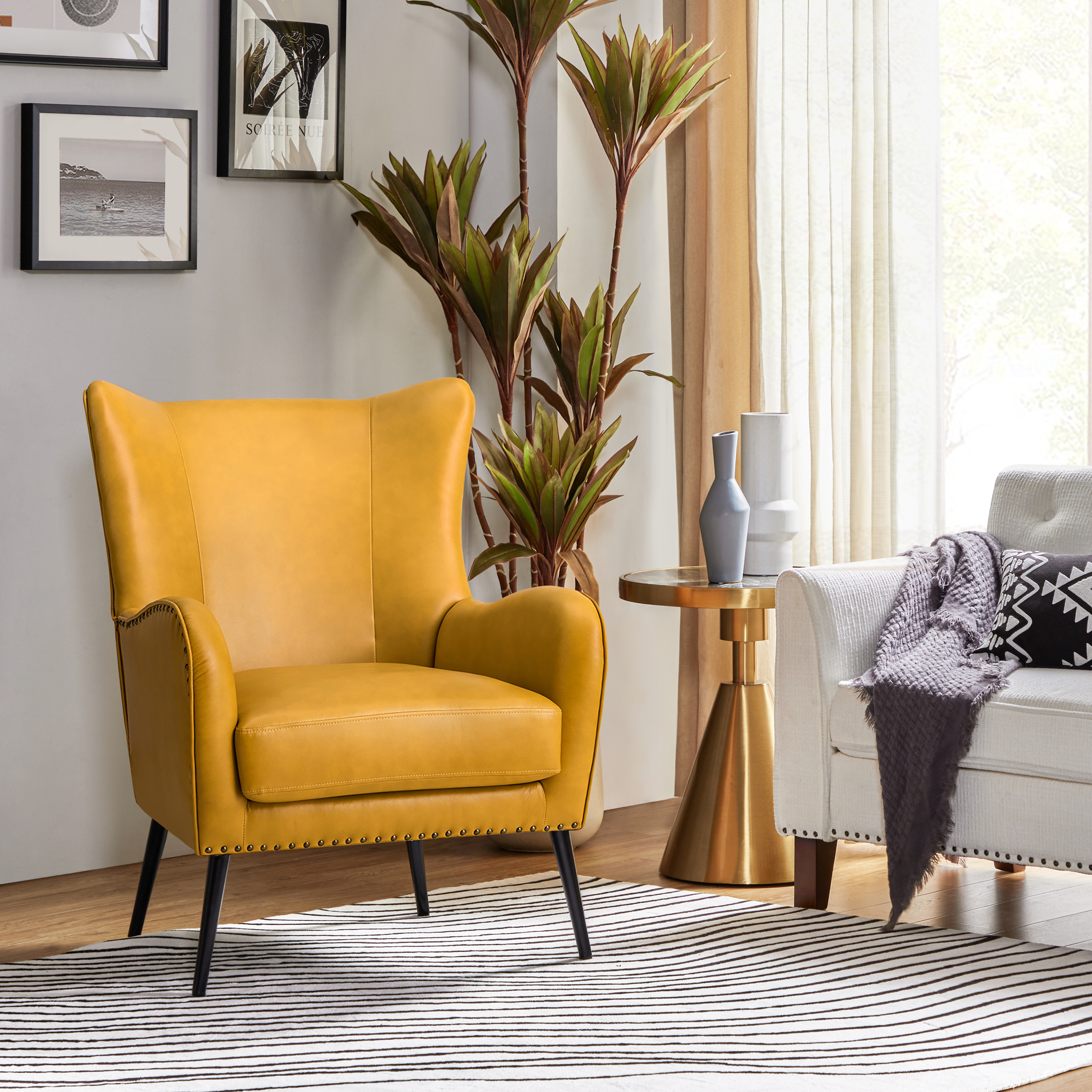 Shepherd Wingback Vegan Leather Armchair(Optional Types)