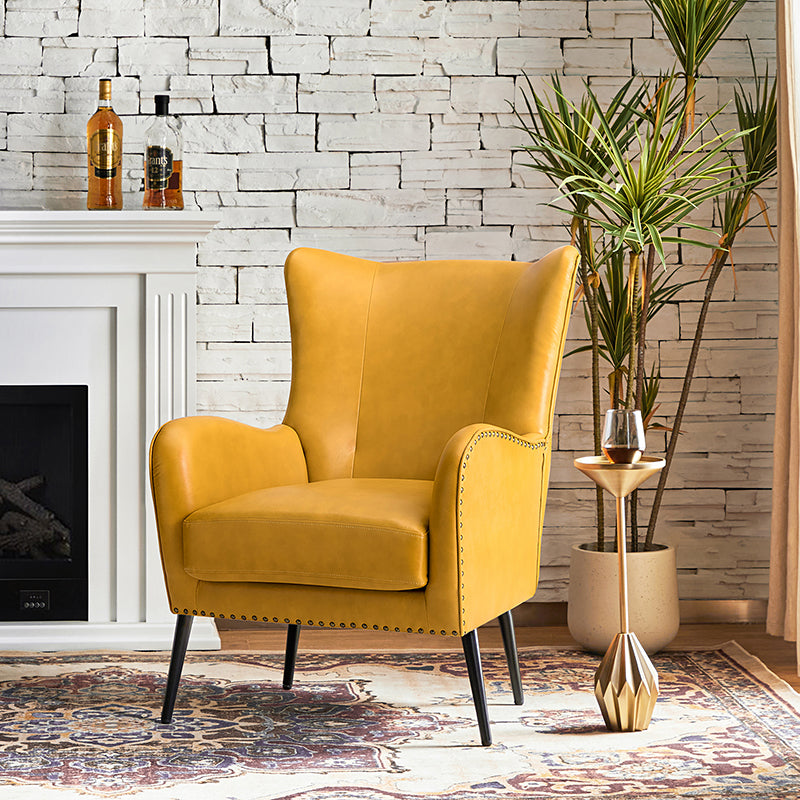 Shepherd Wingback Vegan Leather Armchair - HULALA HOME