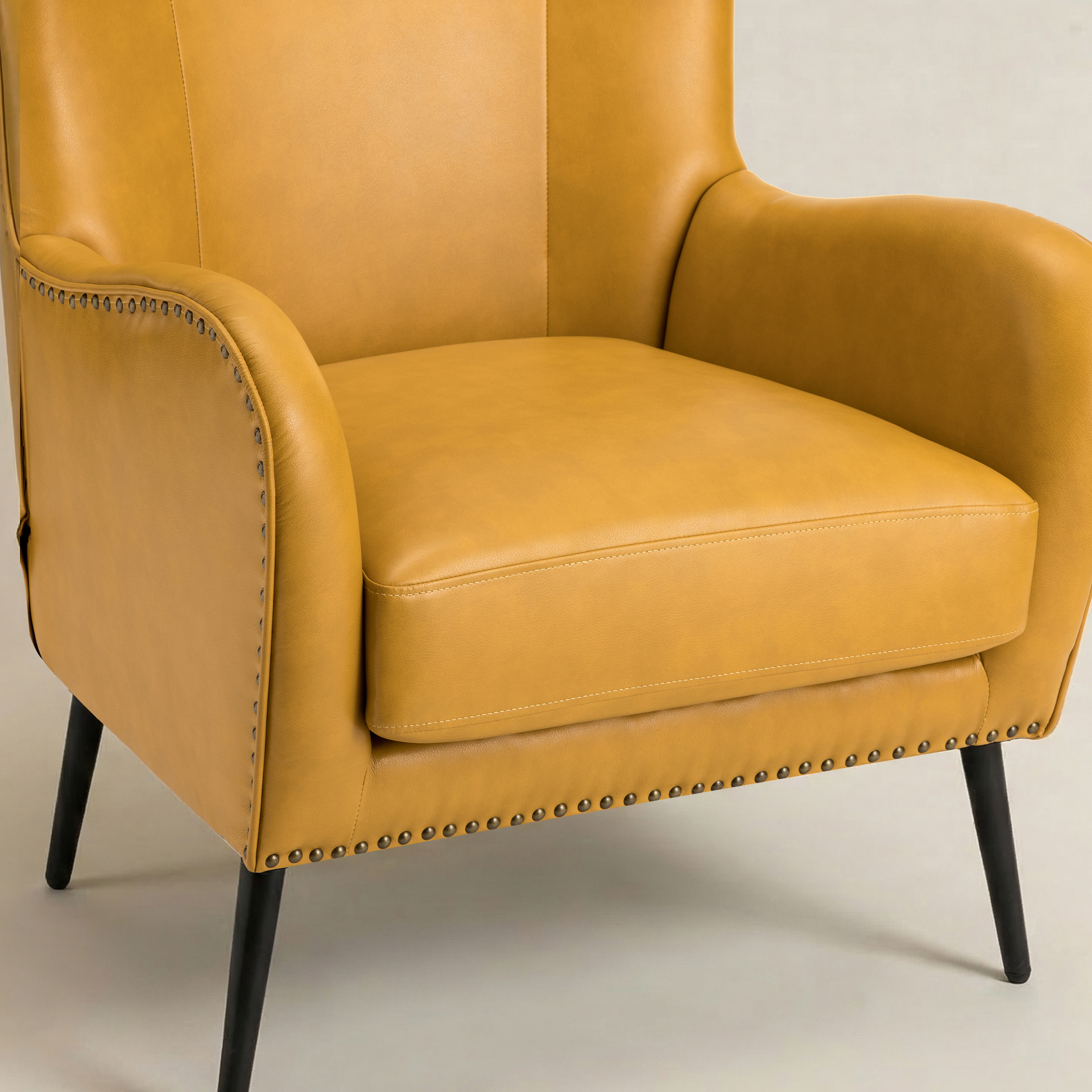 Shepherd Wingback Vegan Leather Armchair(Optional Types)
