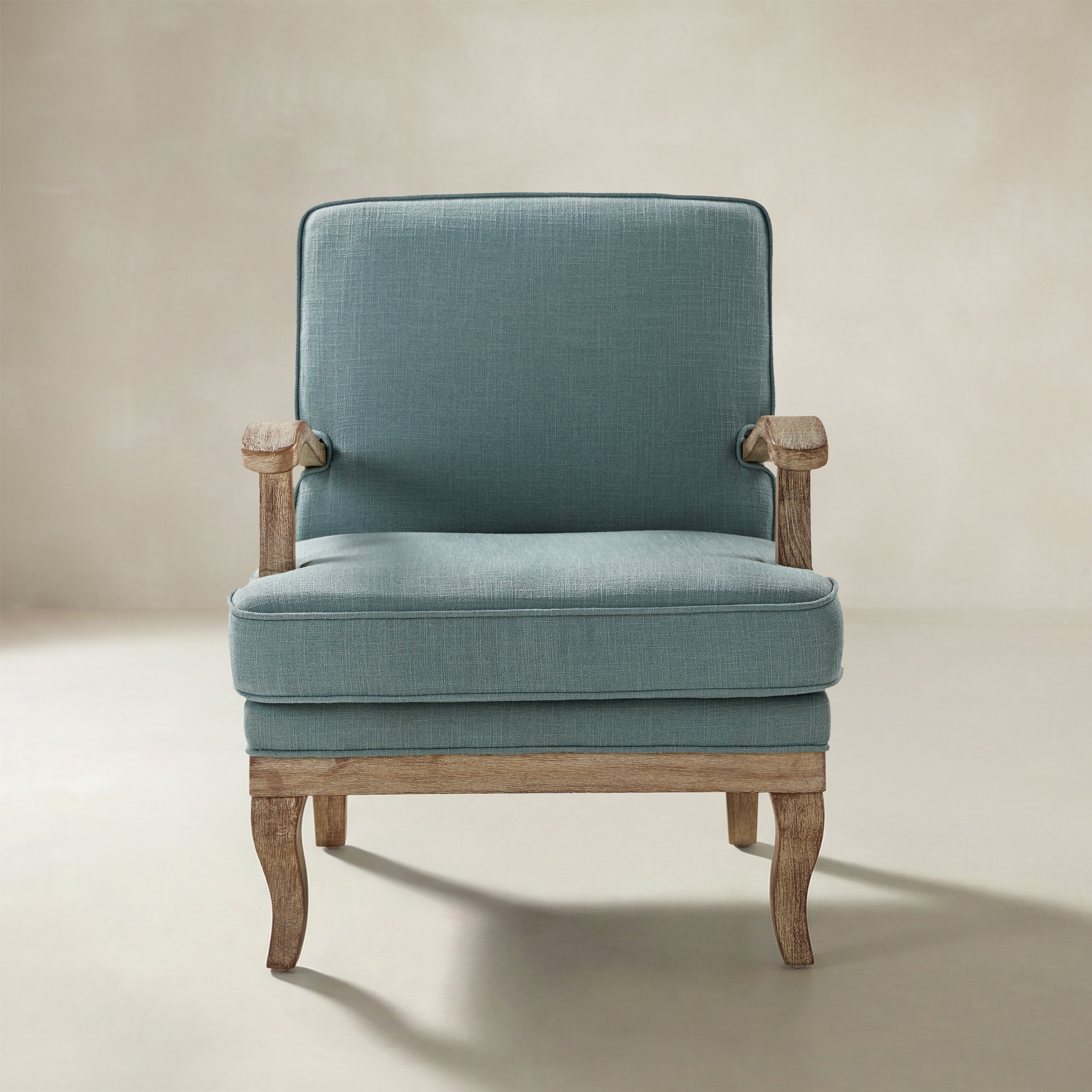 Randolph Farmhouse Upholstered Accent Chair with Wooden Legs(Optional Types)