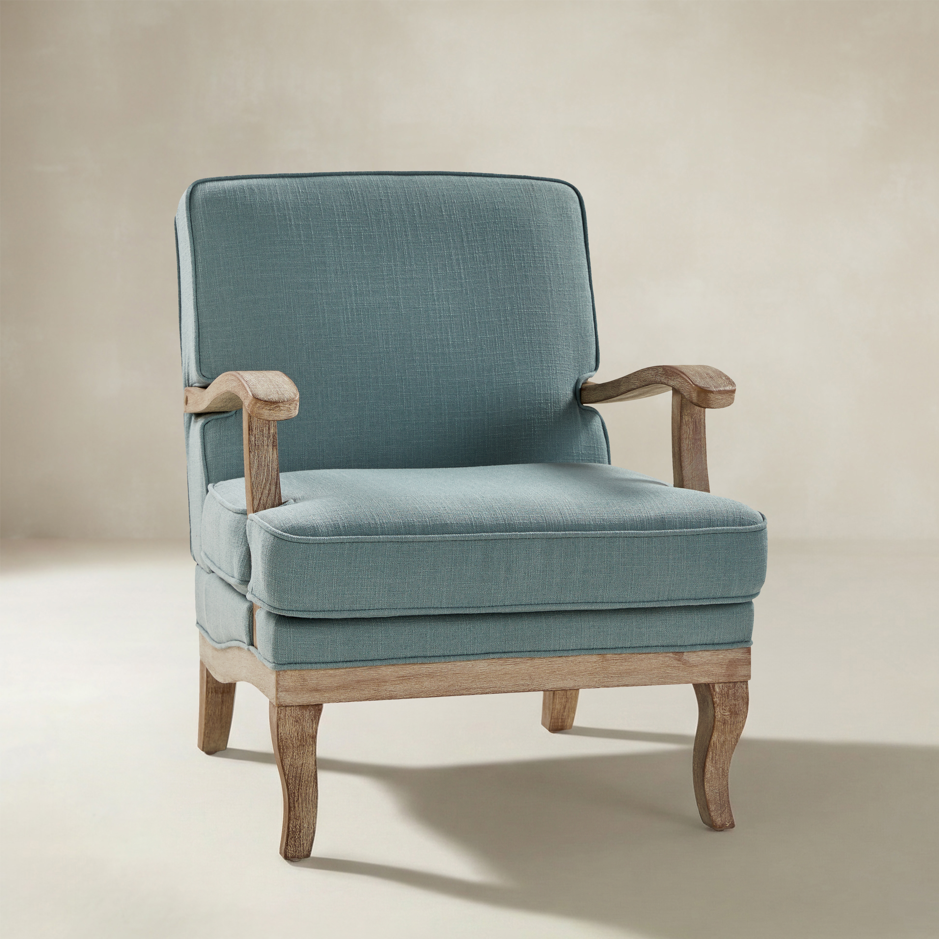 Randolph Farmhouse Upholstered Accent Chair with Wooden Legs(Optional Types)