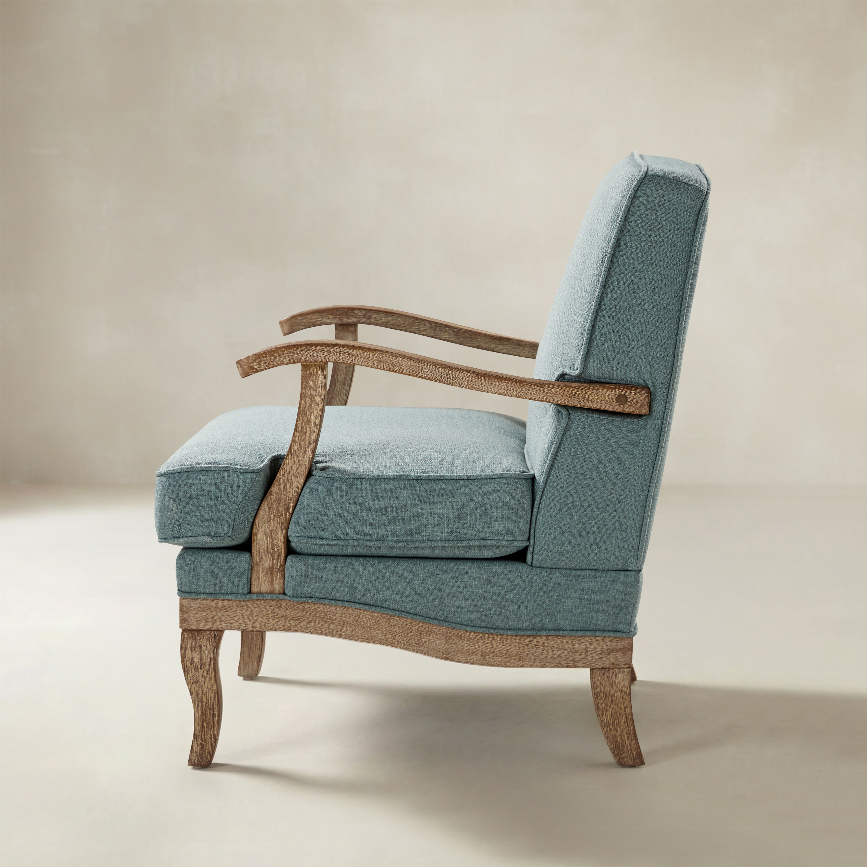 Randolph Farmhouse Upholstered Accent Chair with Wooden Legs(Optional Types)