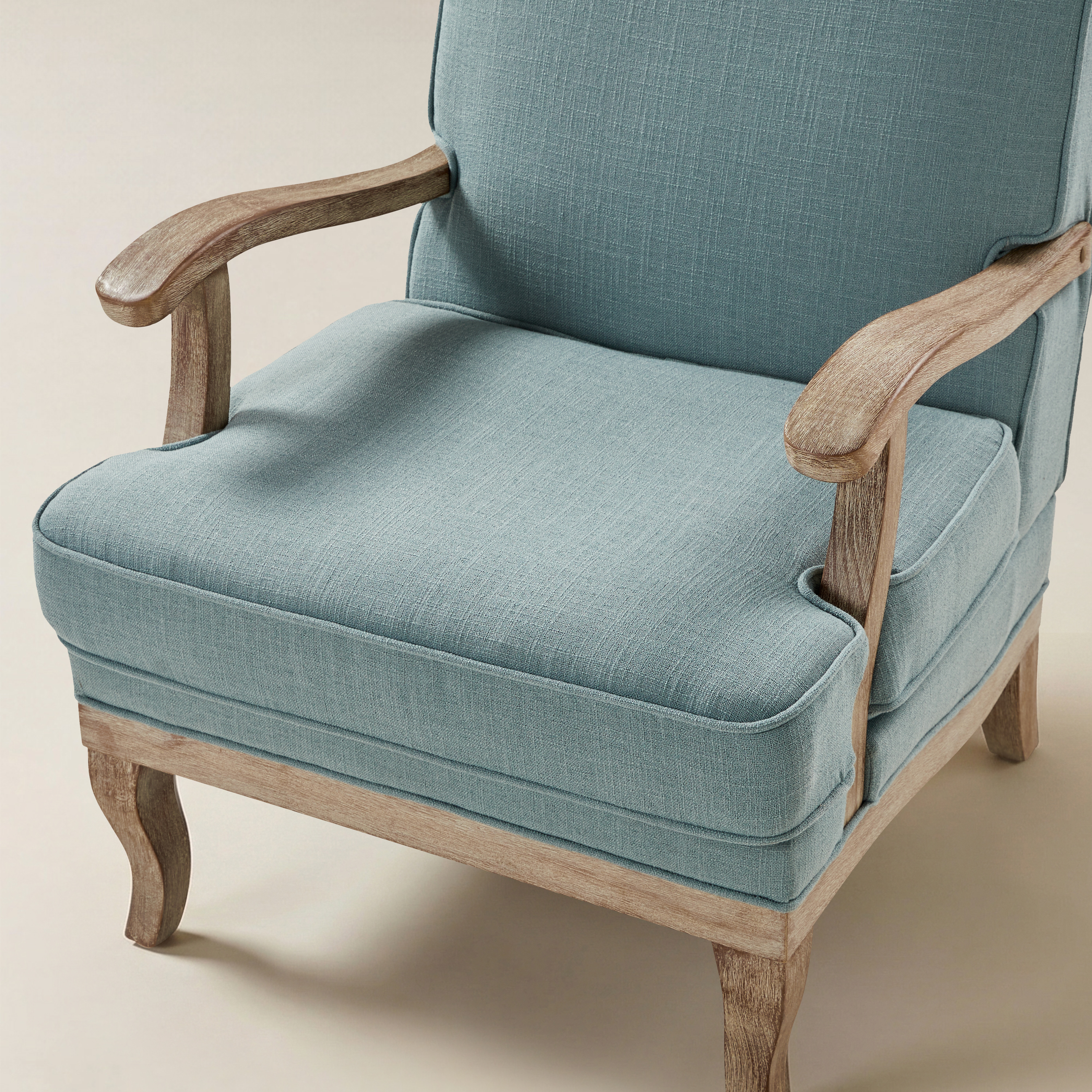 Randolph Farmhouse Upholstered Accent Chair with Wooden Legs(Optional Types)