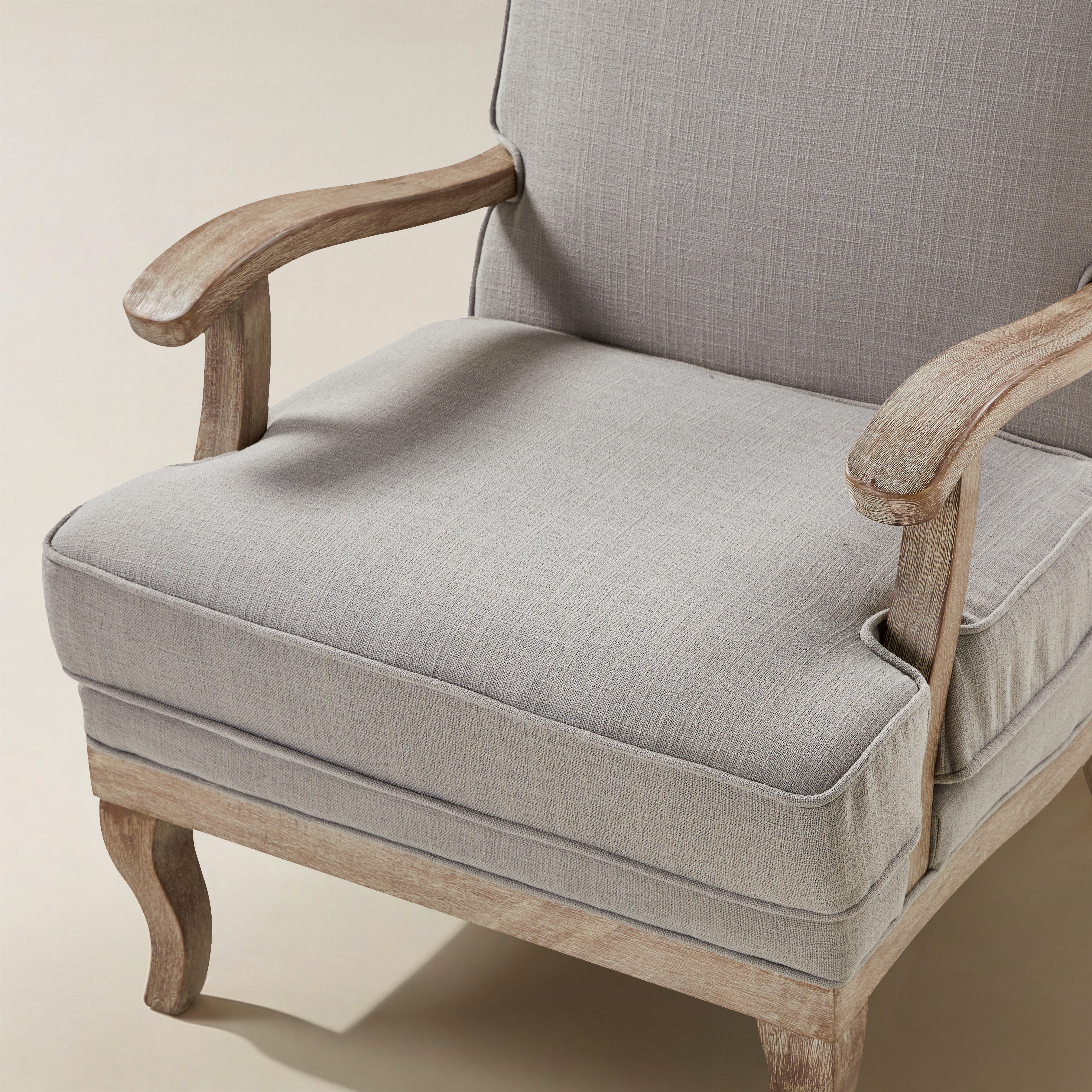 Randolph Farmhouse Upholstered Accent Chair with Wooden Legs(Optional Types)