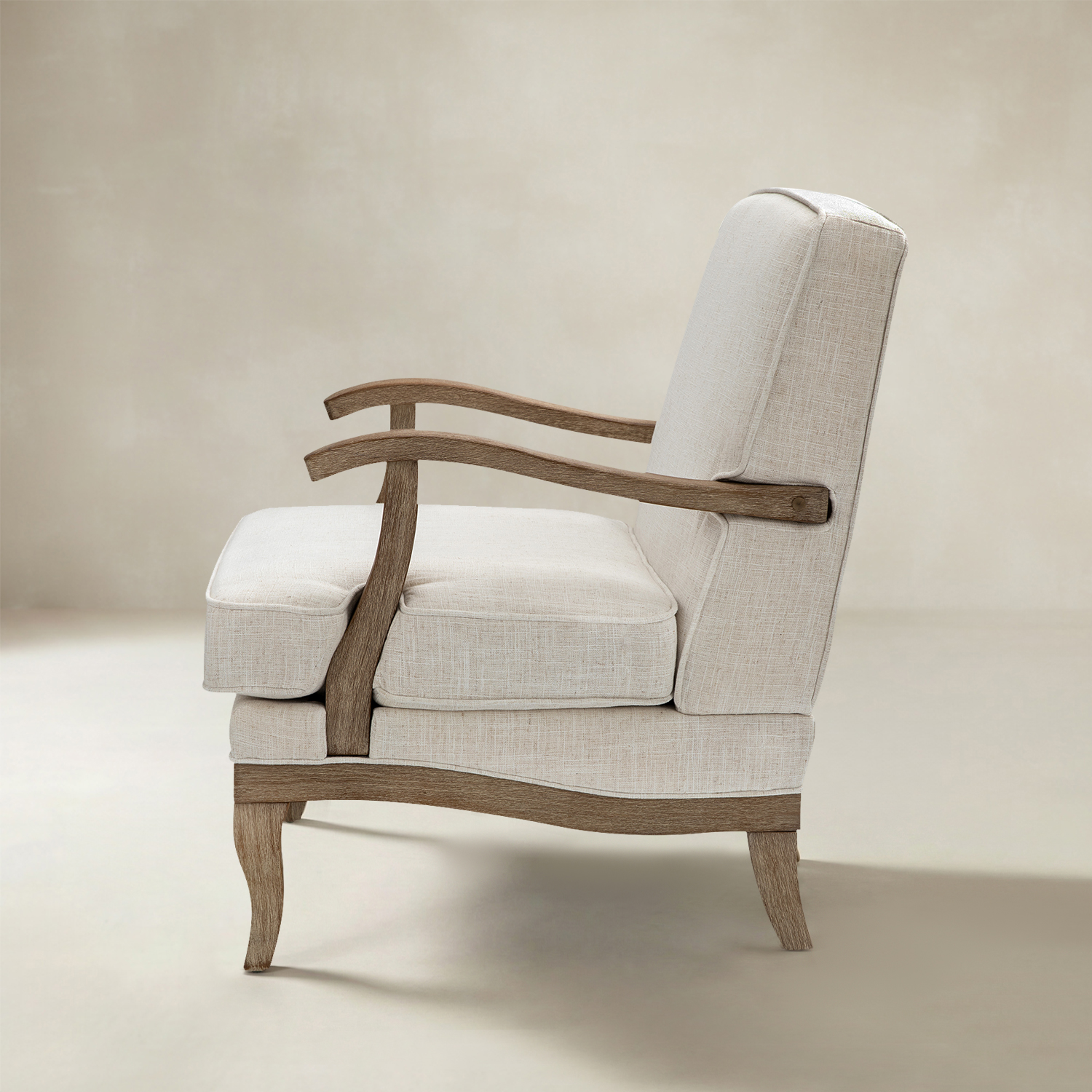 Randolph Farmhouse Upholstered Accent Chair with Wooden Legs(Optional Types)