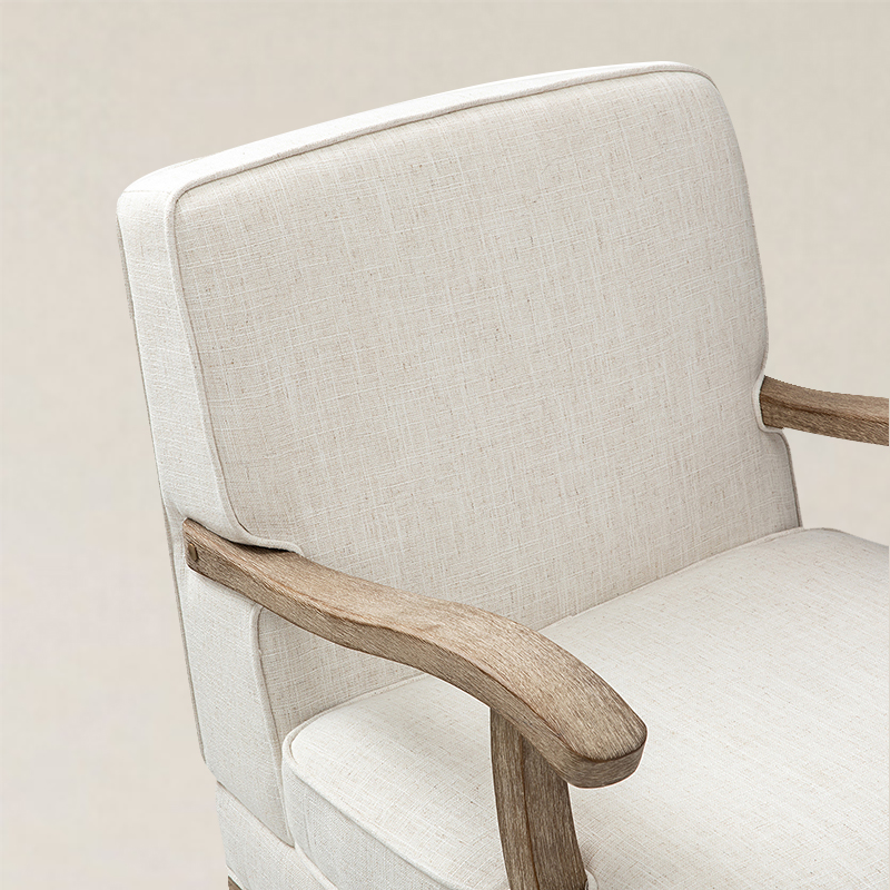 Randolph Farmhouse Upholstered Accent Chair with Wooden Legs(Optional Types)