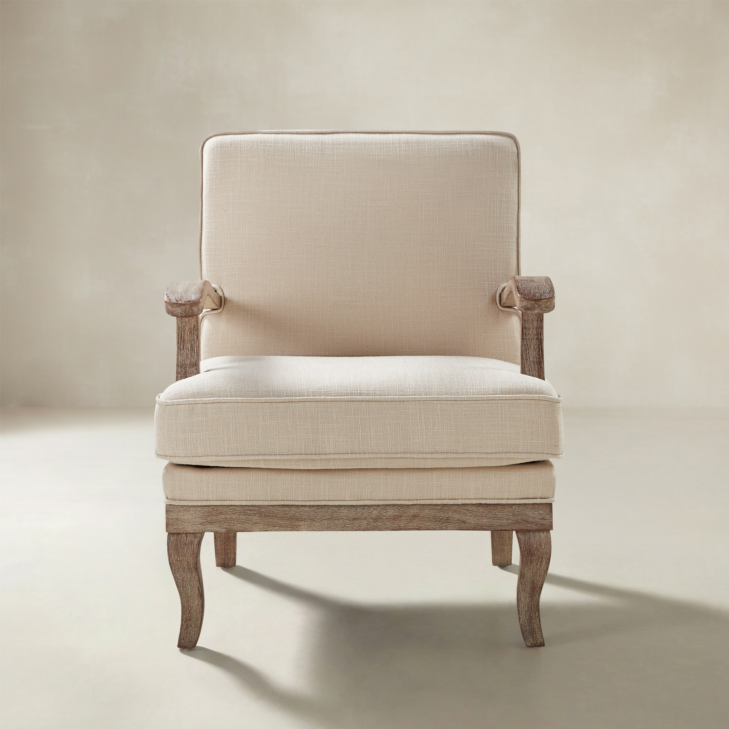 Randolph Farmhouse Upholstered Accent Chair with Wooden Legs(Optional Types)