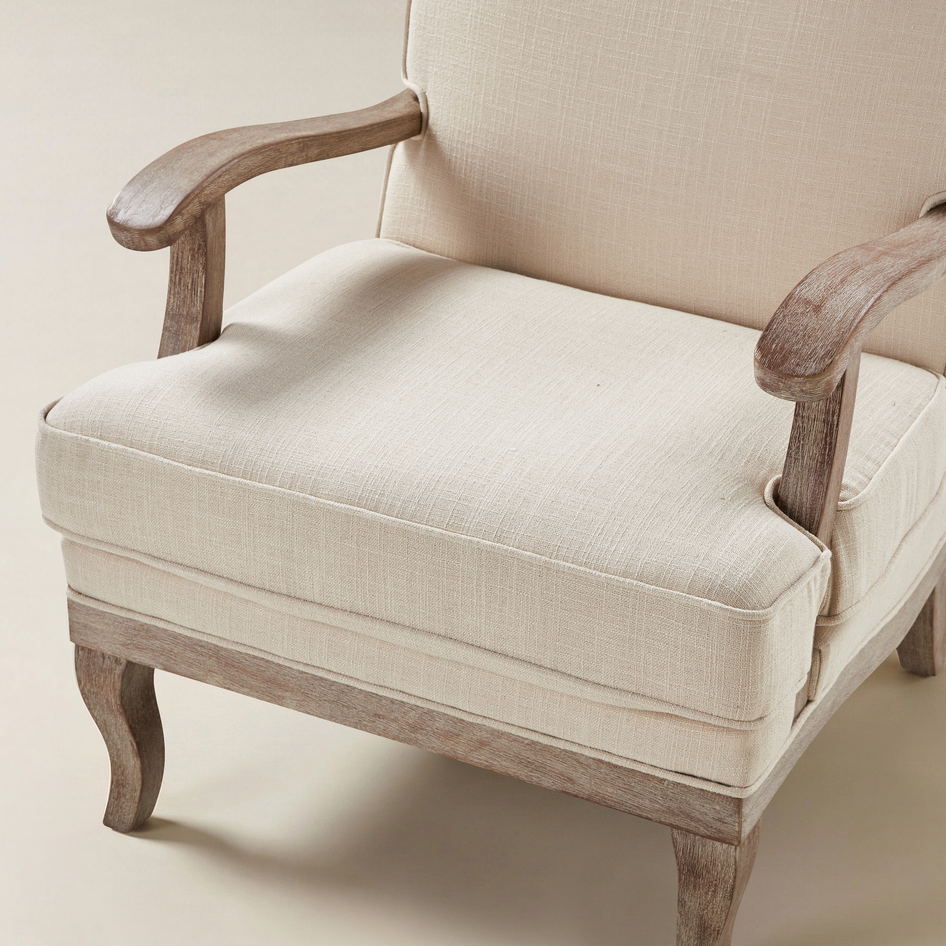 Randolph Farmhouse Upholstered Accent Chair with Wooden Legs(Optional Types)