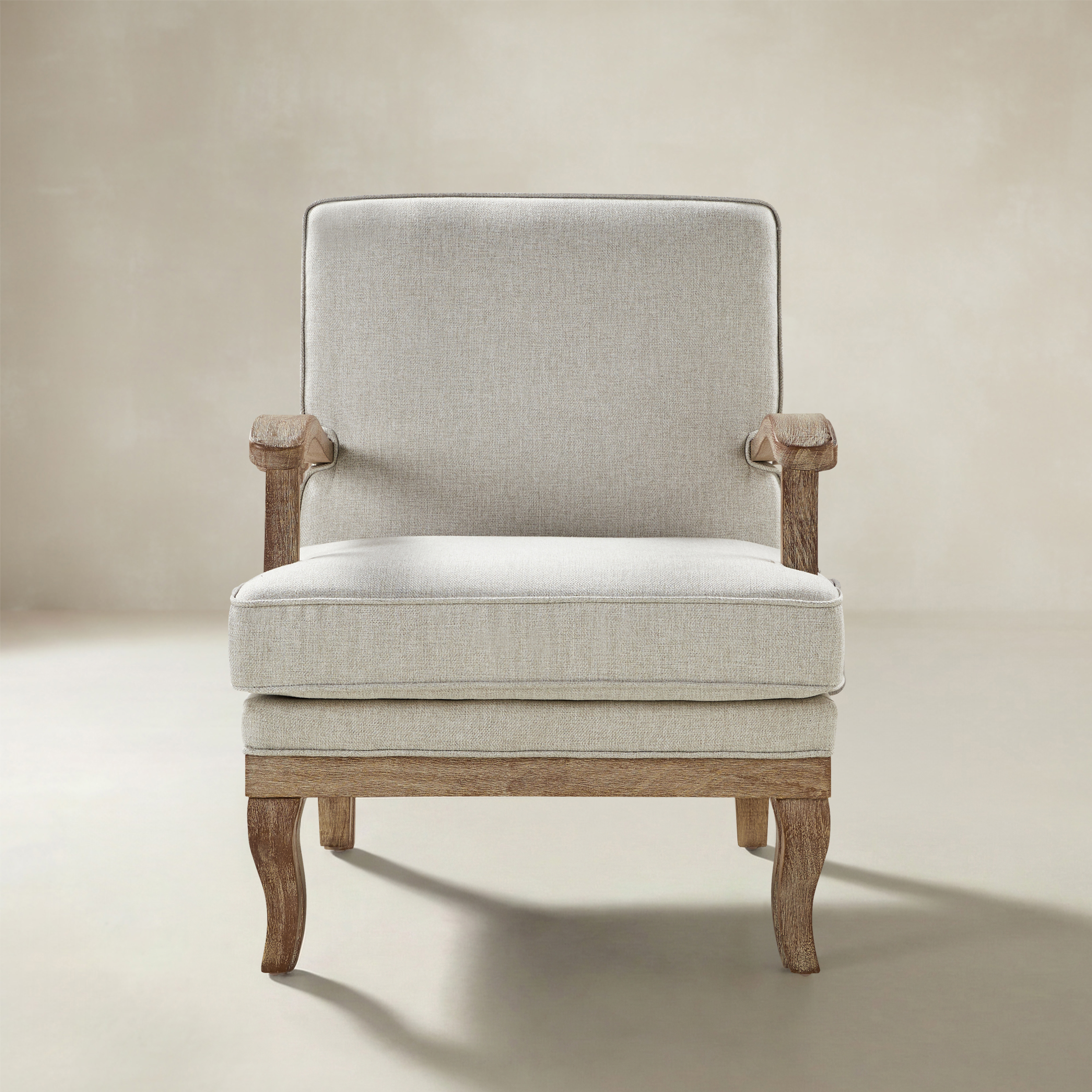 Randolph Farmhouse Upholstered Accent Chair with Wooden Legs(Optional Types)