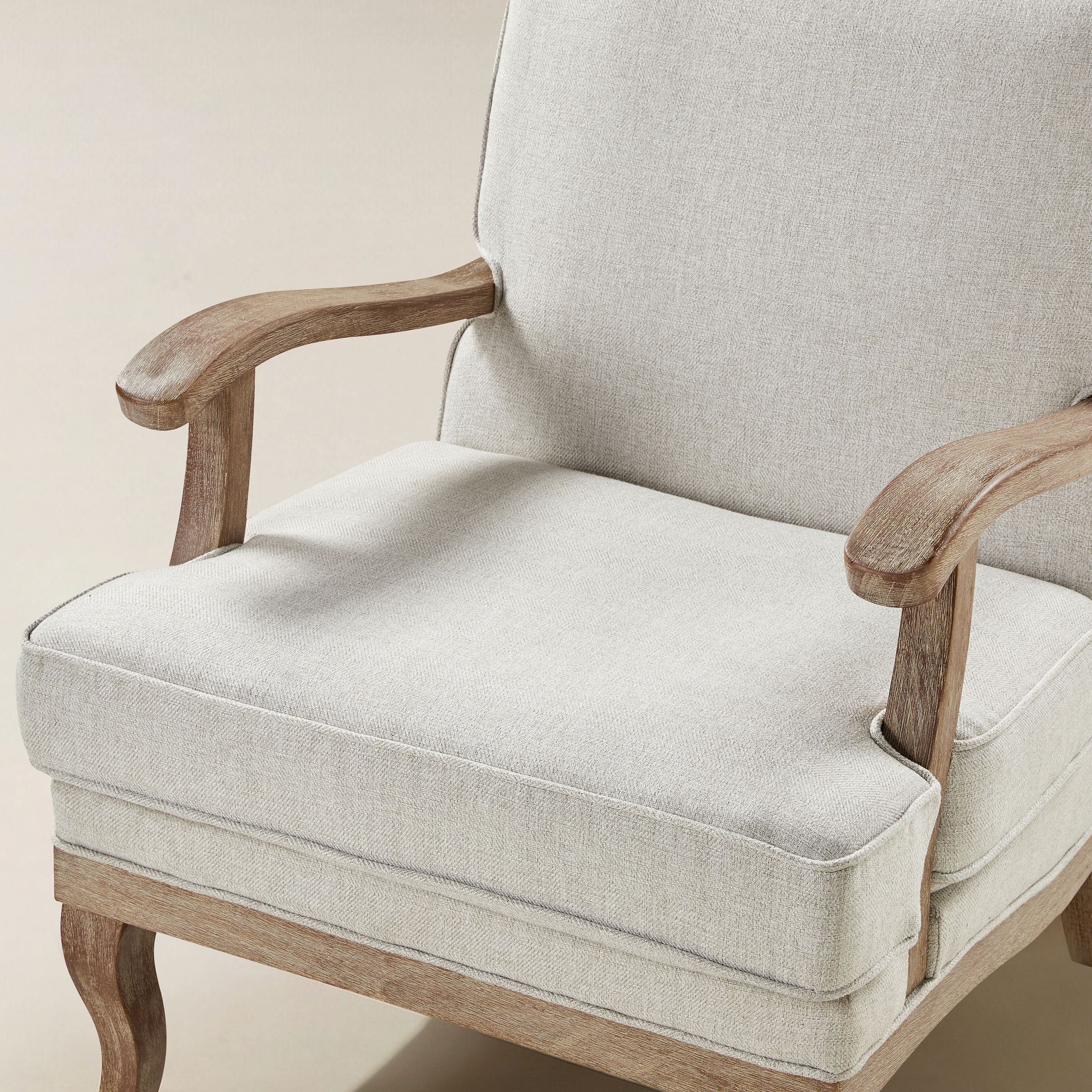 Randolph Farmhouse Upholstered Accent Chair with Wooden Legs(Optional Types)